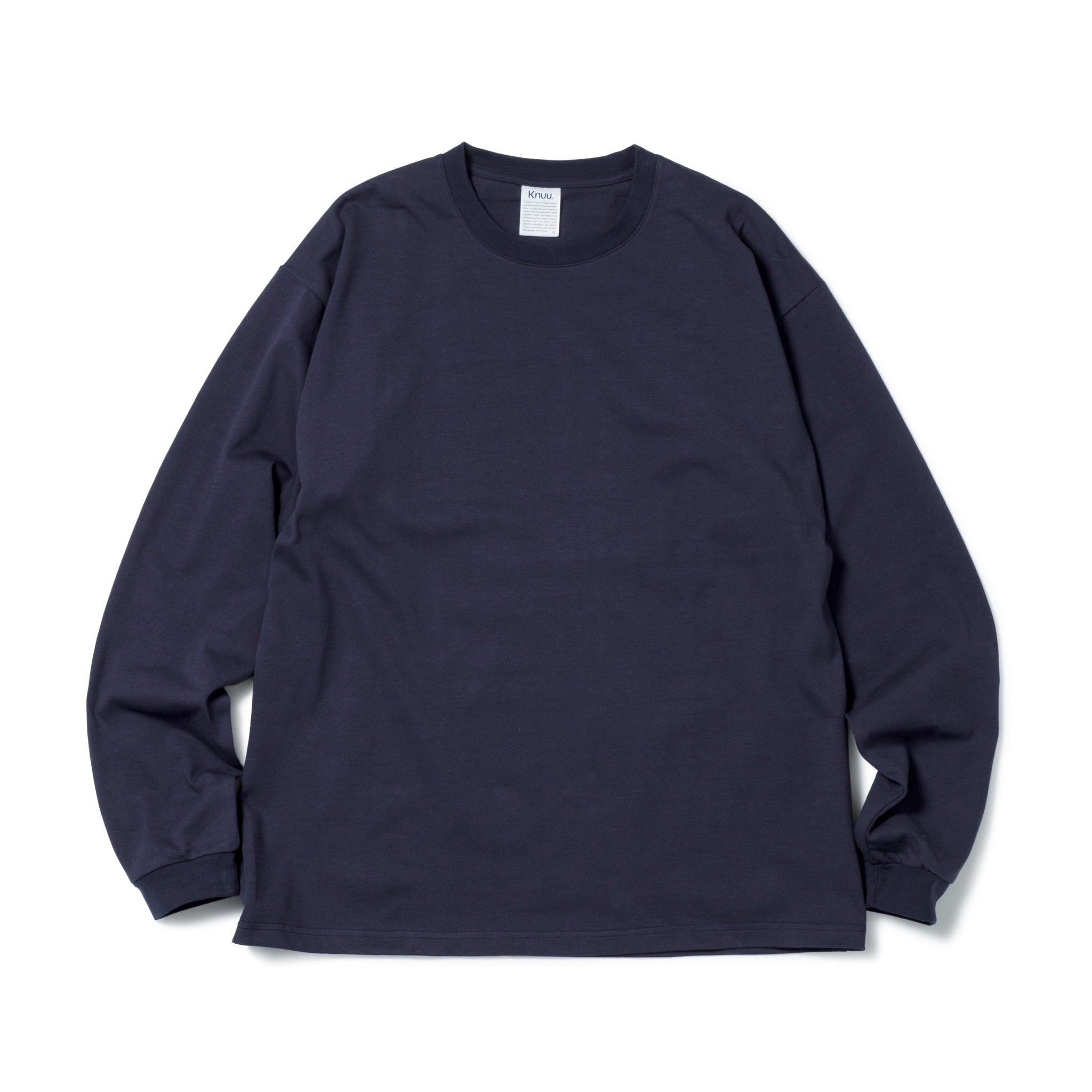 KN-LT-01_NV | Heavy Crewneck Long Sleeve T-Shirt | Color:NAVY【Knuu（縫う）_ヌウ】