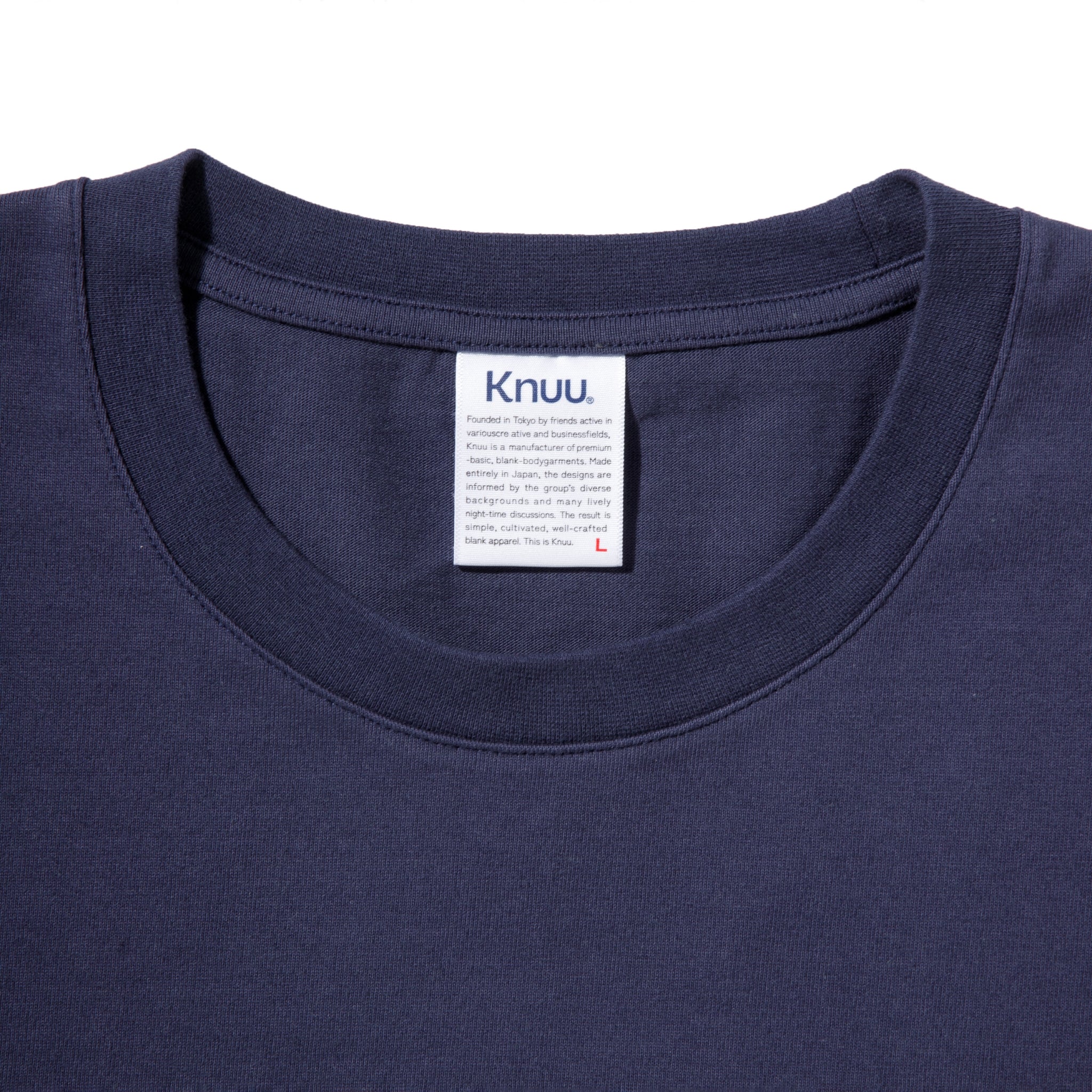 KN-LT-01_NV | Heavy Crewneck Long Sleeve T-Shirt | Color:NAVY【Knuu（縫う）_ヌウ】