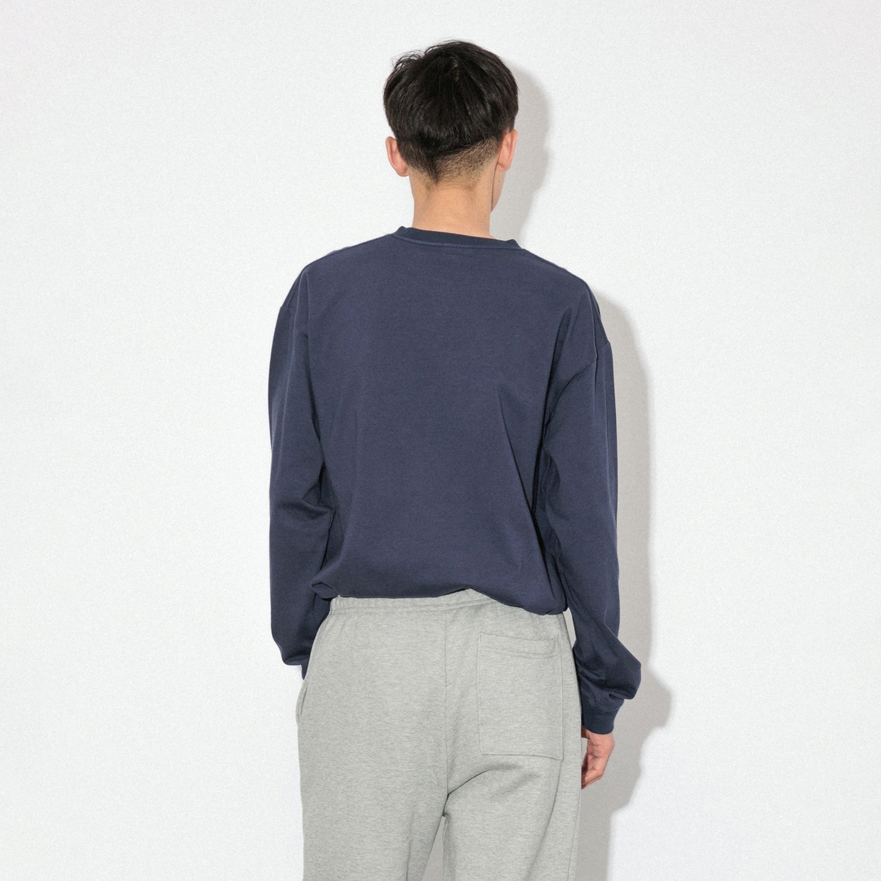 KN-LT-01_NV | Heavy Crewneck Long Sleeve T-Shirt | Color:NAVY【Knuu（縫う）_ヌウ】