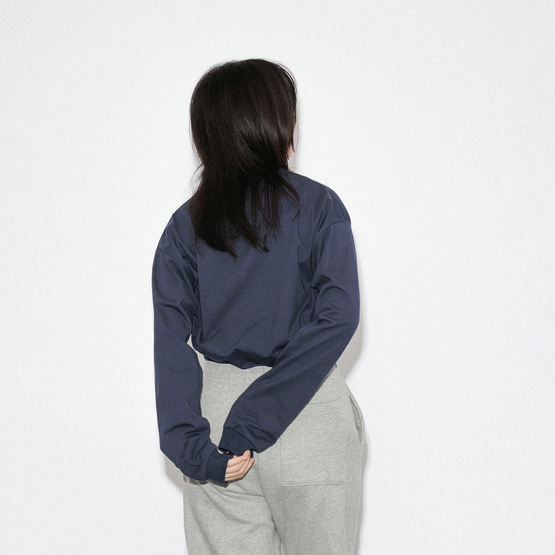 KN-LT-01_NV | Heavy Crewneck Long Sleeve T-Shirt | Color:NAVY【Knuu（縫う）_ヌウ】