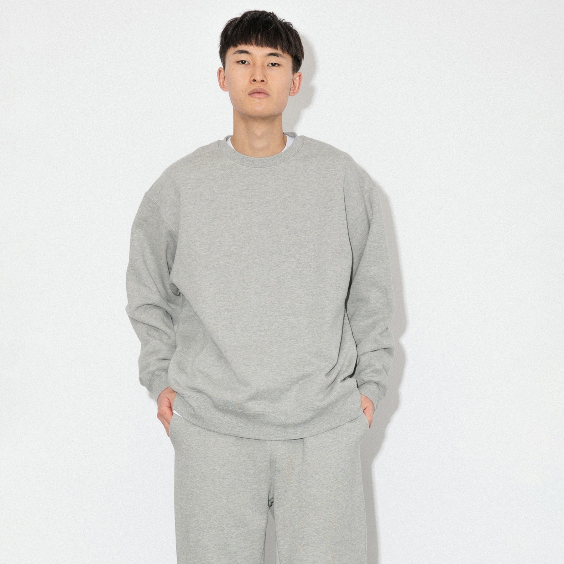 KN-SS-01_HG | Heavy Crewneck Sweatshirt | Color:HEATHER GRAY【Knuu（縫う）_ヌウ】