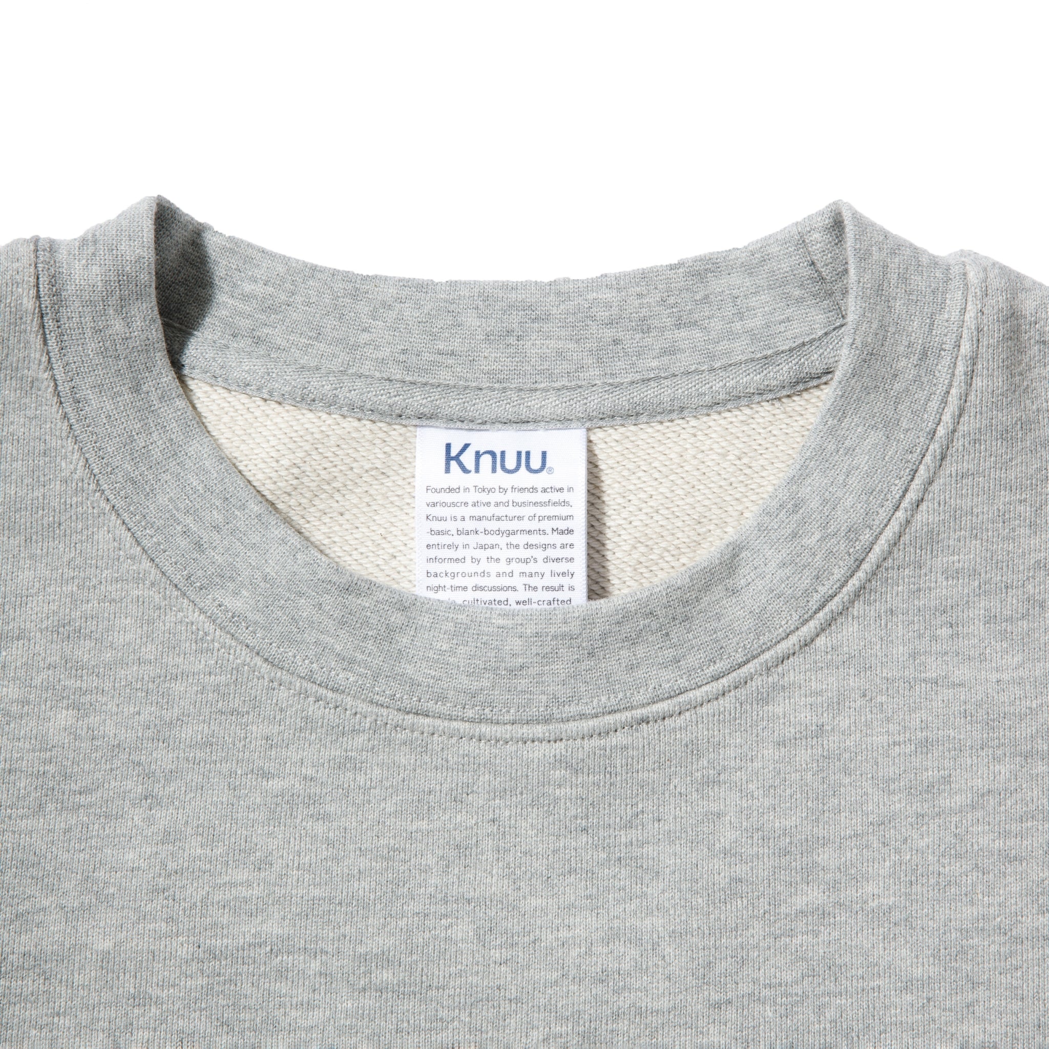 KN-SS-01_HG | Heavy Crewneck Sweatshirt | Color:HEATHER GRAY【Knuu（縫う）_ヌウ】