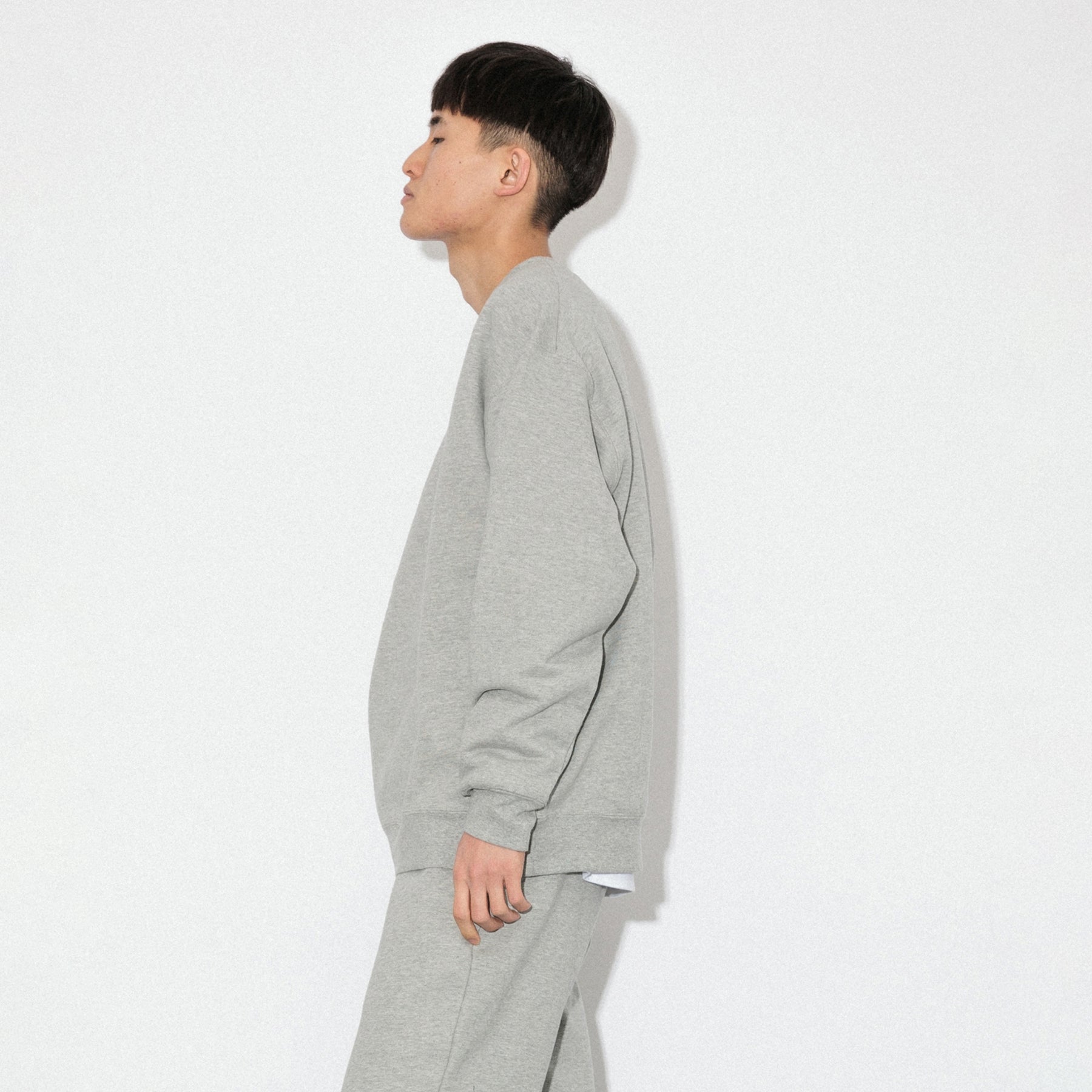 KN-SS-01_HG | Heavy Crewneck Sweatshirt | Color:HEATHER GRAY【Knuu（縫う）_ヌウ】