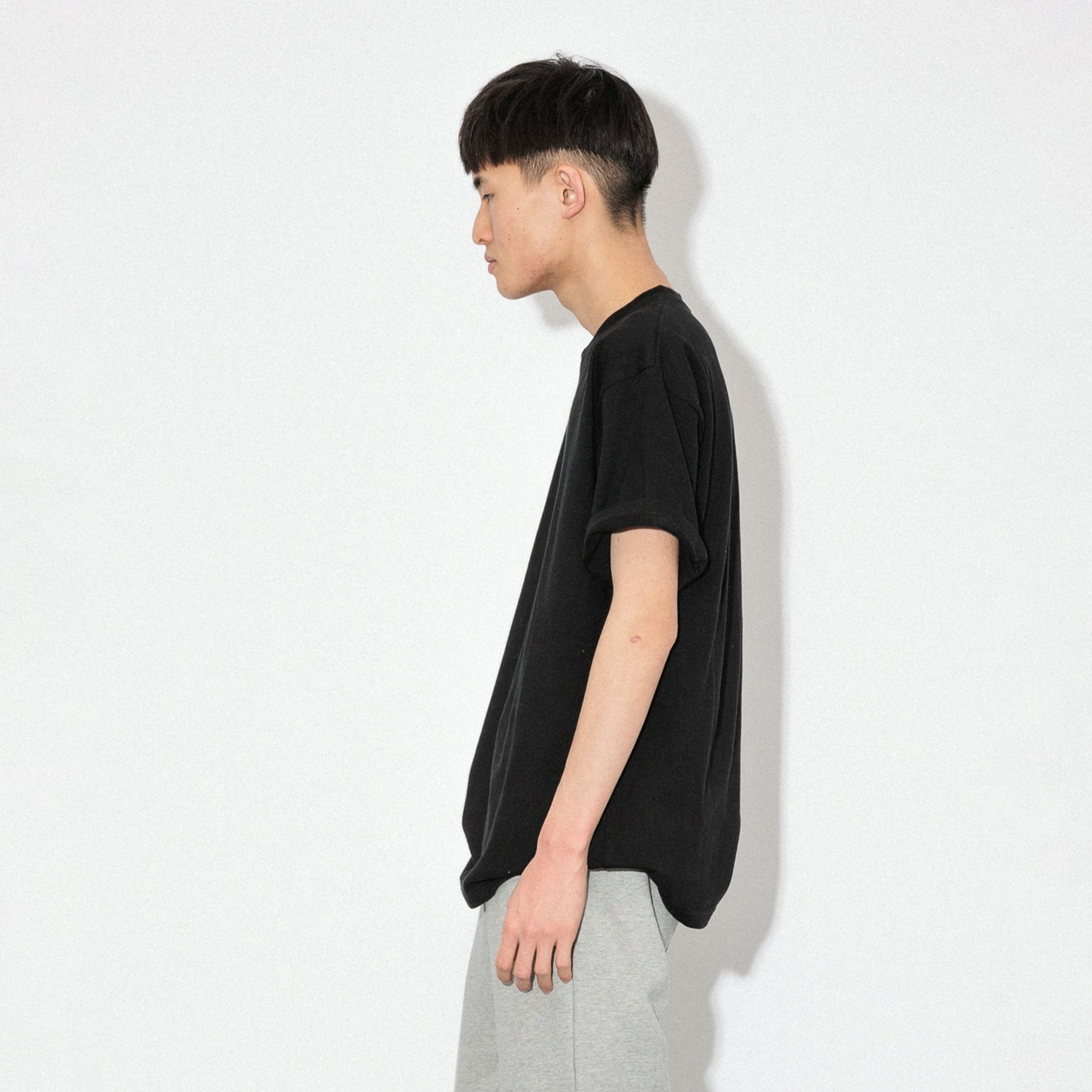 KN-T-01_BL | Heavy Crewneck T-Shirt | Color:BLACK【Knuu（縫う）_ヌウ】