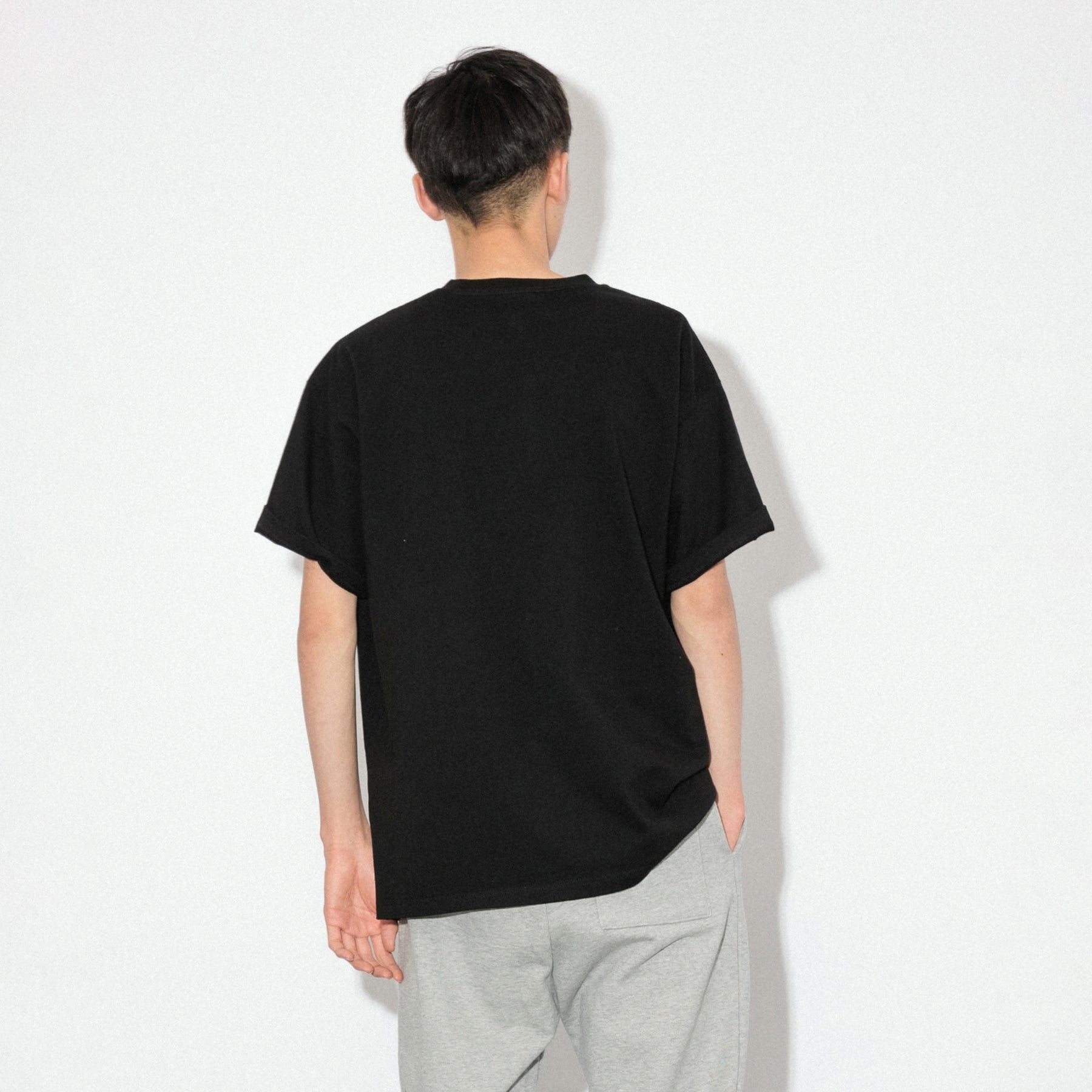 KN-T-01_BL | Heavy Crewneck T-Shirt | Color:BLACK【Knuu（縫う）_ヌウ】