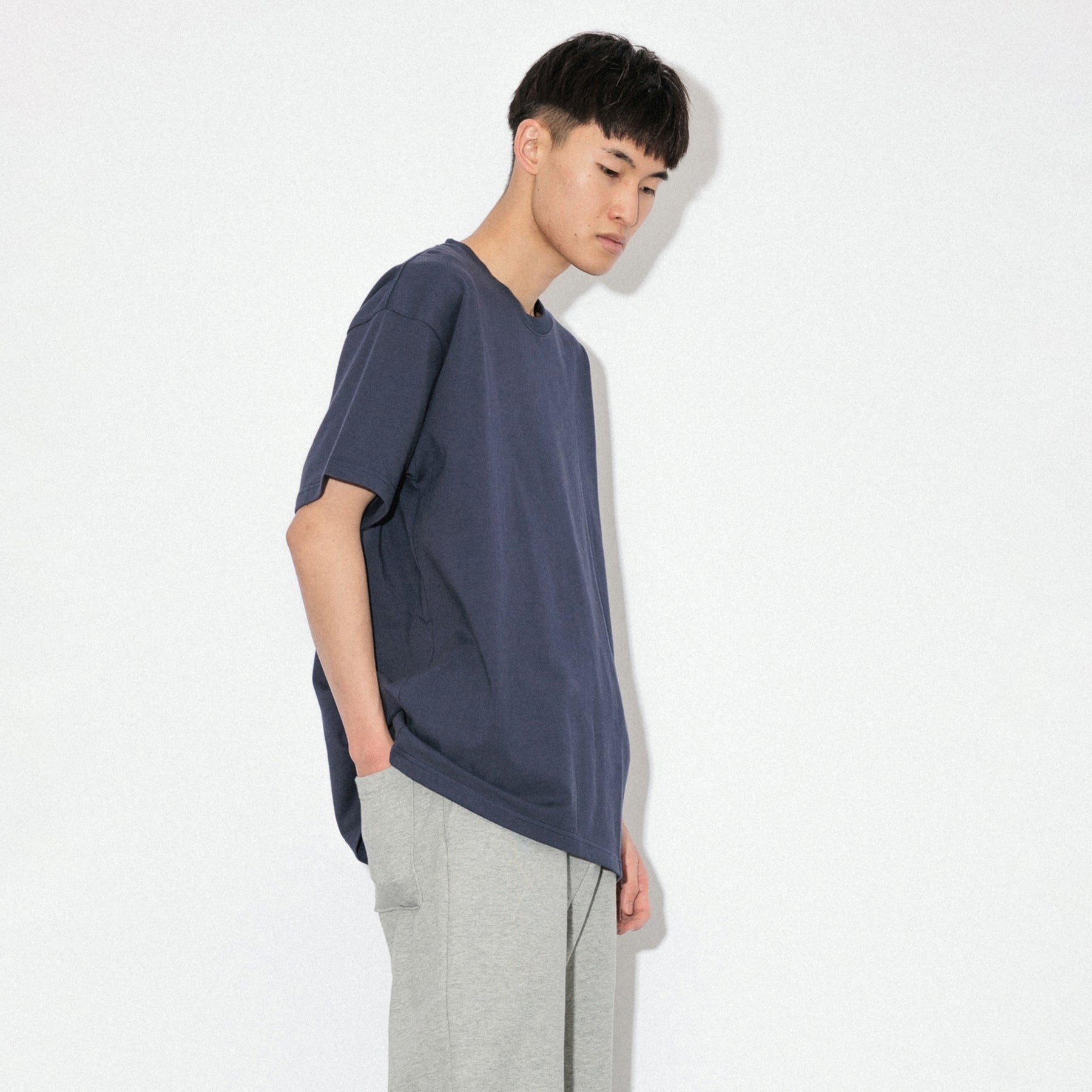 KN-T-01_NV | Heavy Crewneck T-Shirt | Color:NAVY【Knuu（縫う）_ヌウ】