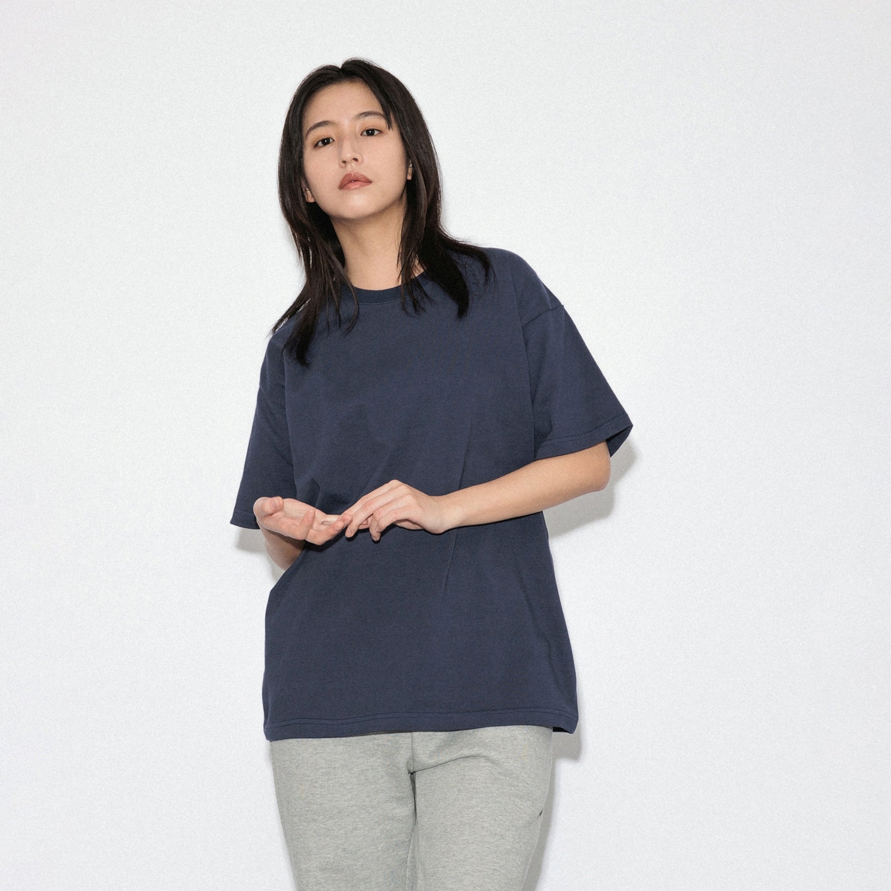 KN-T-01_NV | Heavy Crewneck T-Shirt | Color:NAVY【Knuu（縫う）_ヌウ】