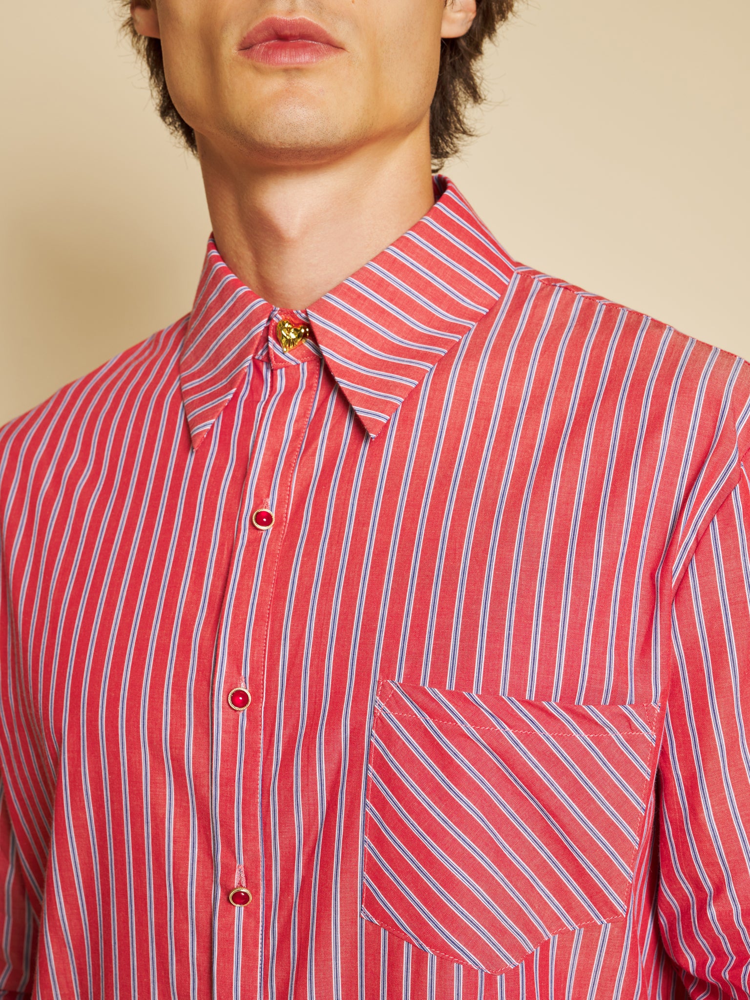 Penny Stripe Shirt – Red | SISTER JANE