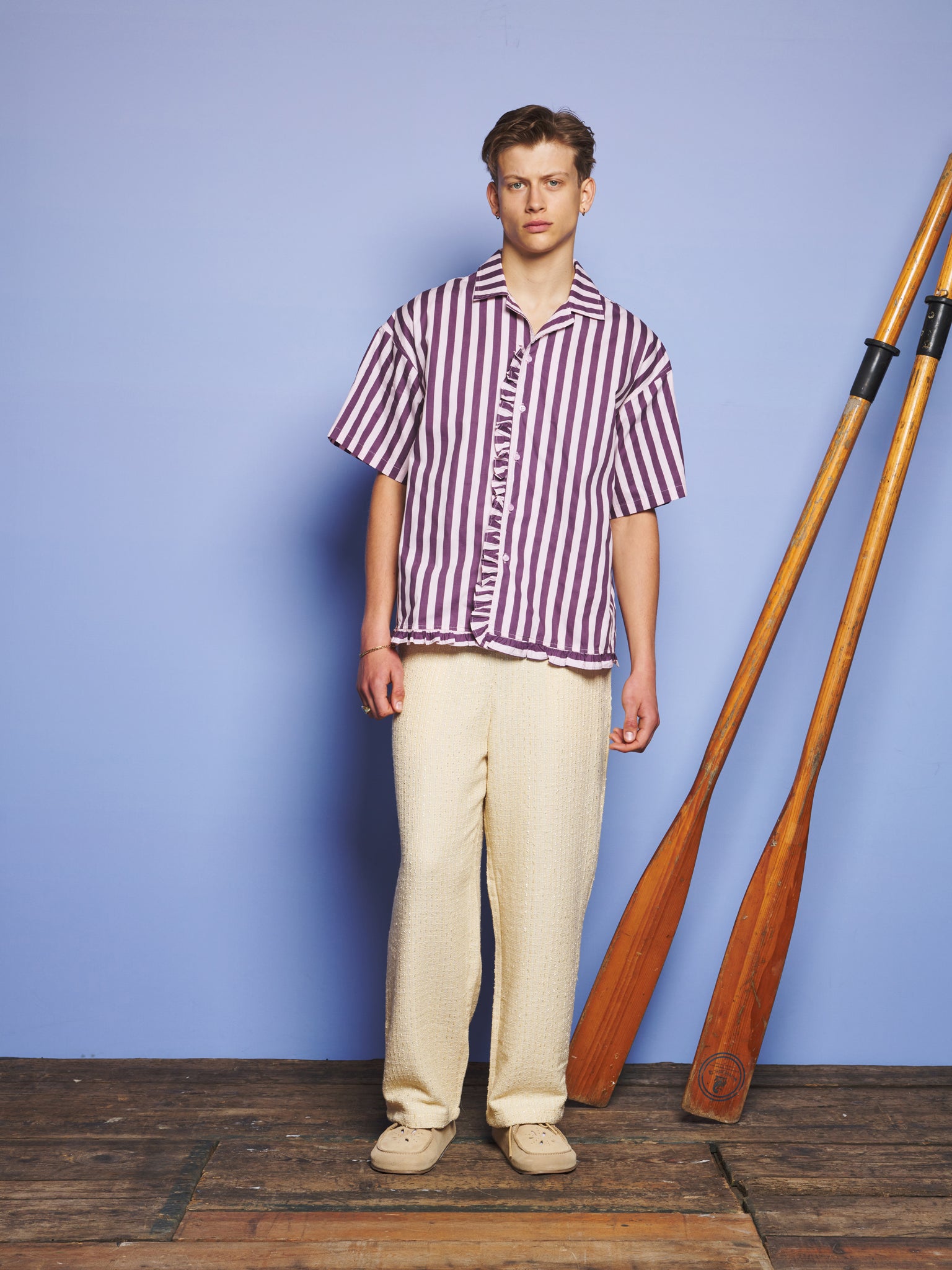 Deck Stripe Revere Collar Shirt | Color_Pink | No_32SM01BLM163PNK_PINK【SISTER JANE_シスタージェーン】