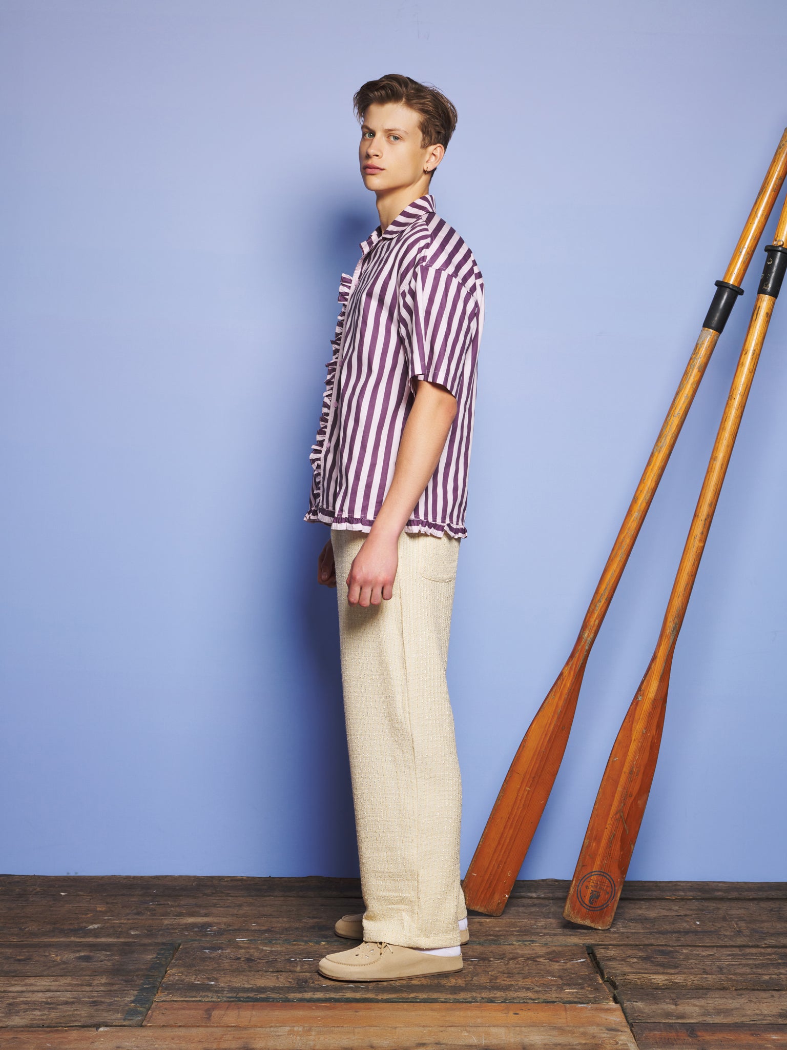 Deck Stripe Revere Collar Shirt | Color_Pink | No_32SM01BLM163PNK_PINK【SISTER JANE_シスタージェーン】