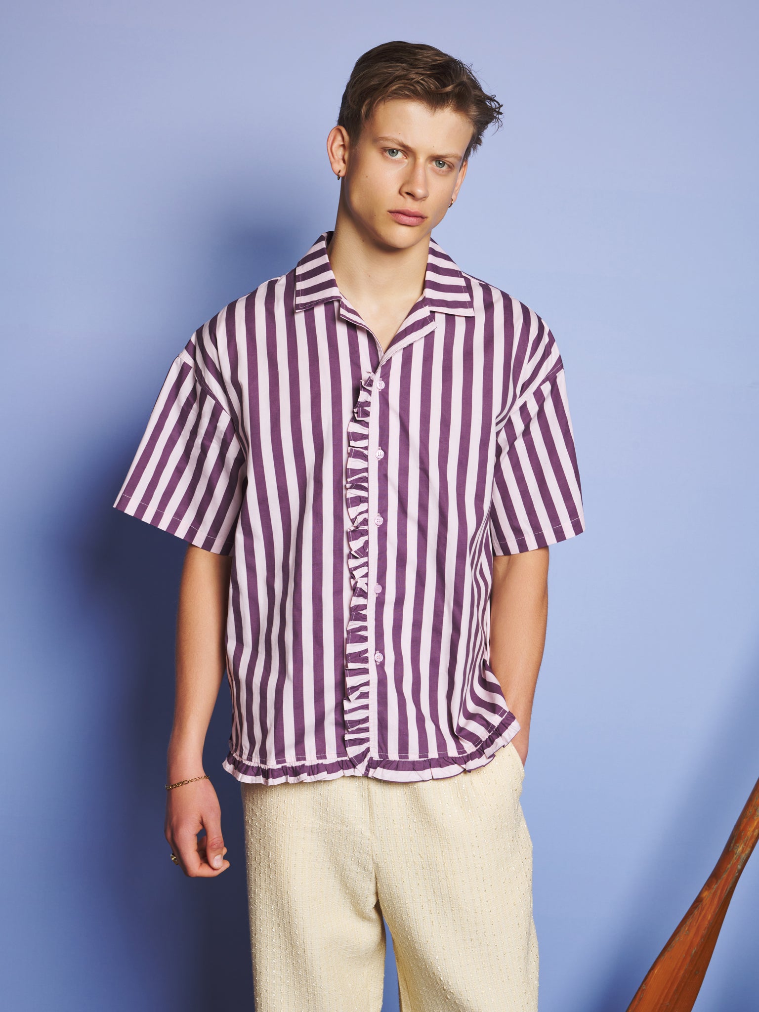 Deck Stripe Revere Collar Shirt | Color_Pink | No_32SM01BLM163PNK_PINK【SISTER JANE_シスタージェーン】