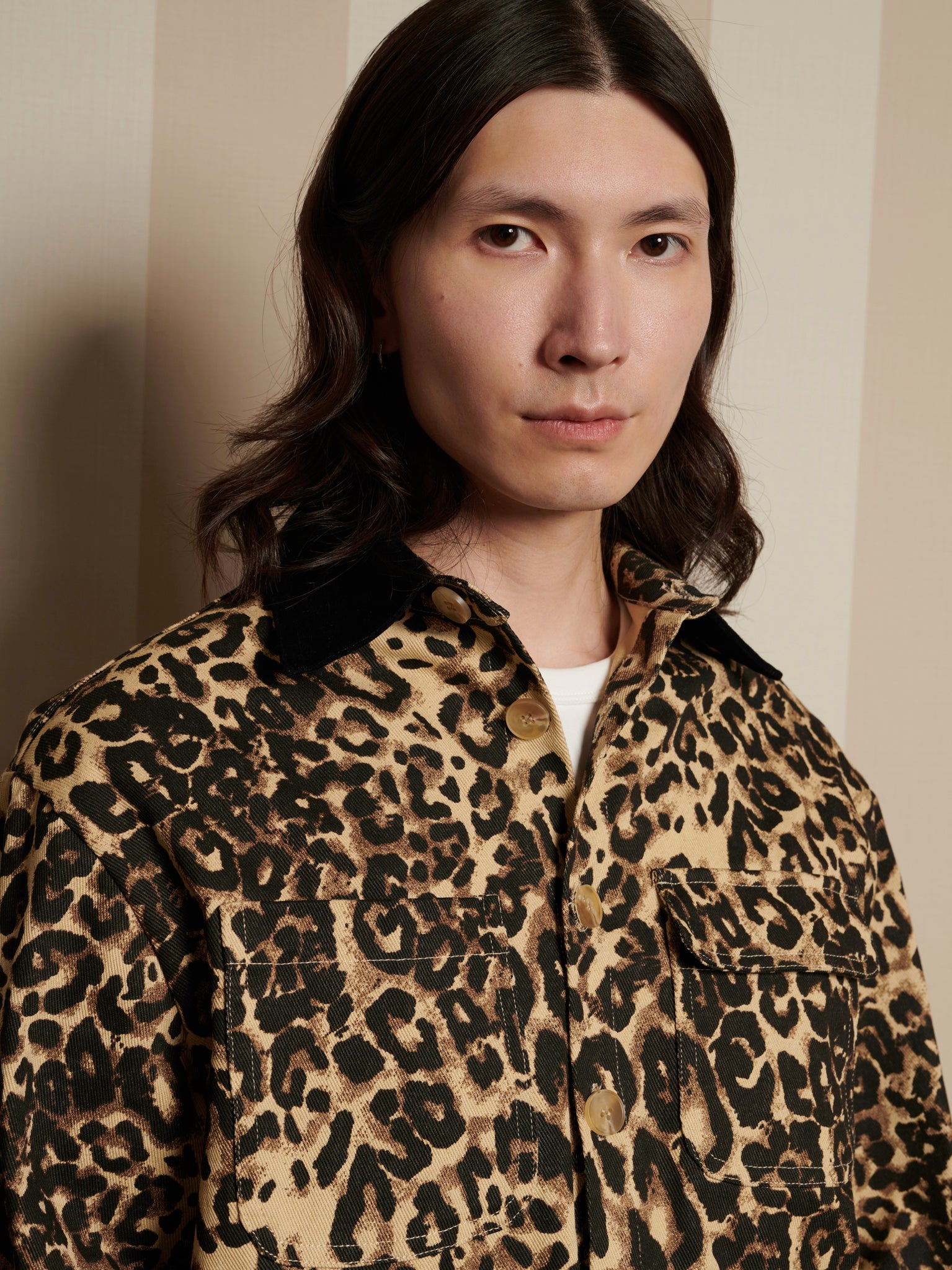 Conrad Leopard Worker Jacket | Color_Tan | No_32SM02JKM063TAN_TAN【SISTER JANE_シスタージェーン】