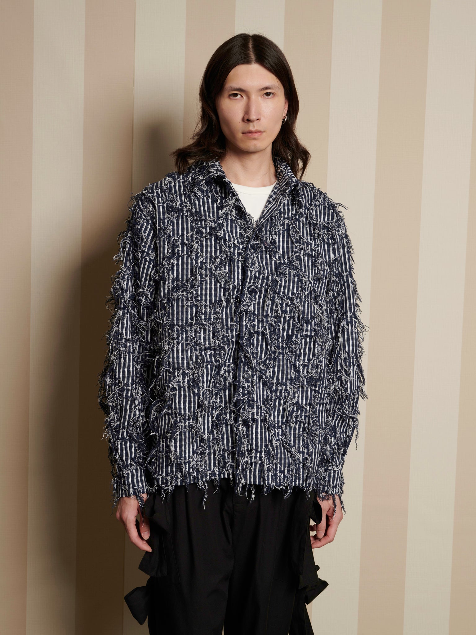 Conrad Frayed Denim Overshirt | Color_Navy | No_32SM02BLM170NVY_NAVY【SISTER JANE_シスタージェーン】