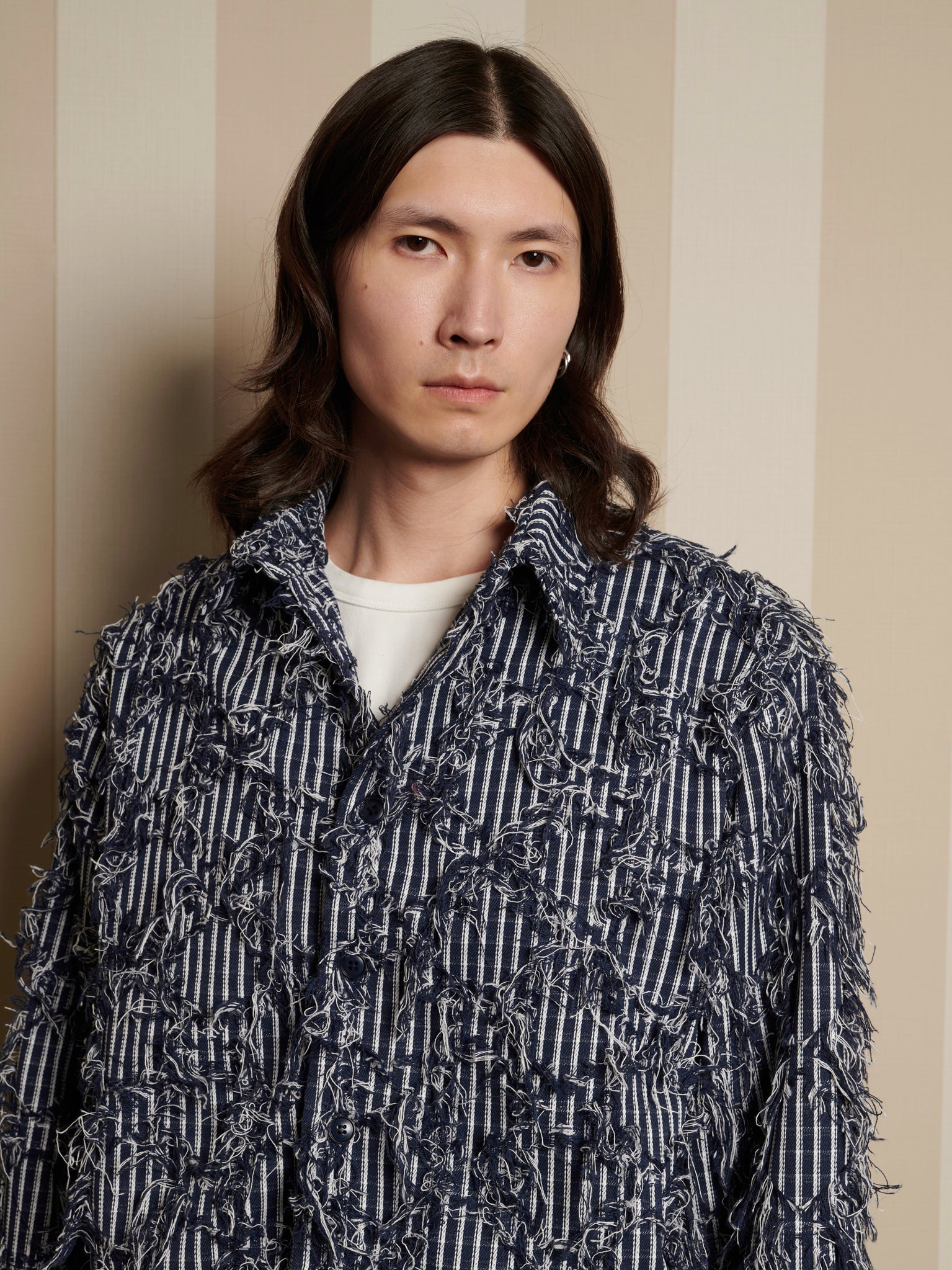 Conrad Frayed Denim Overshirt | Color_Navy | No_32SM02BLM170NVY_NAVY【SISTER JANE_シスタージェーン】