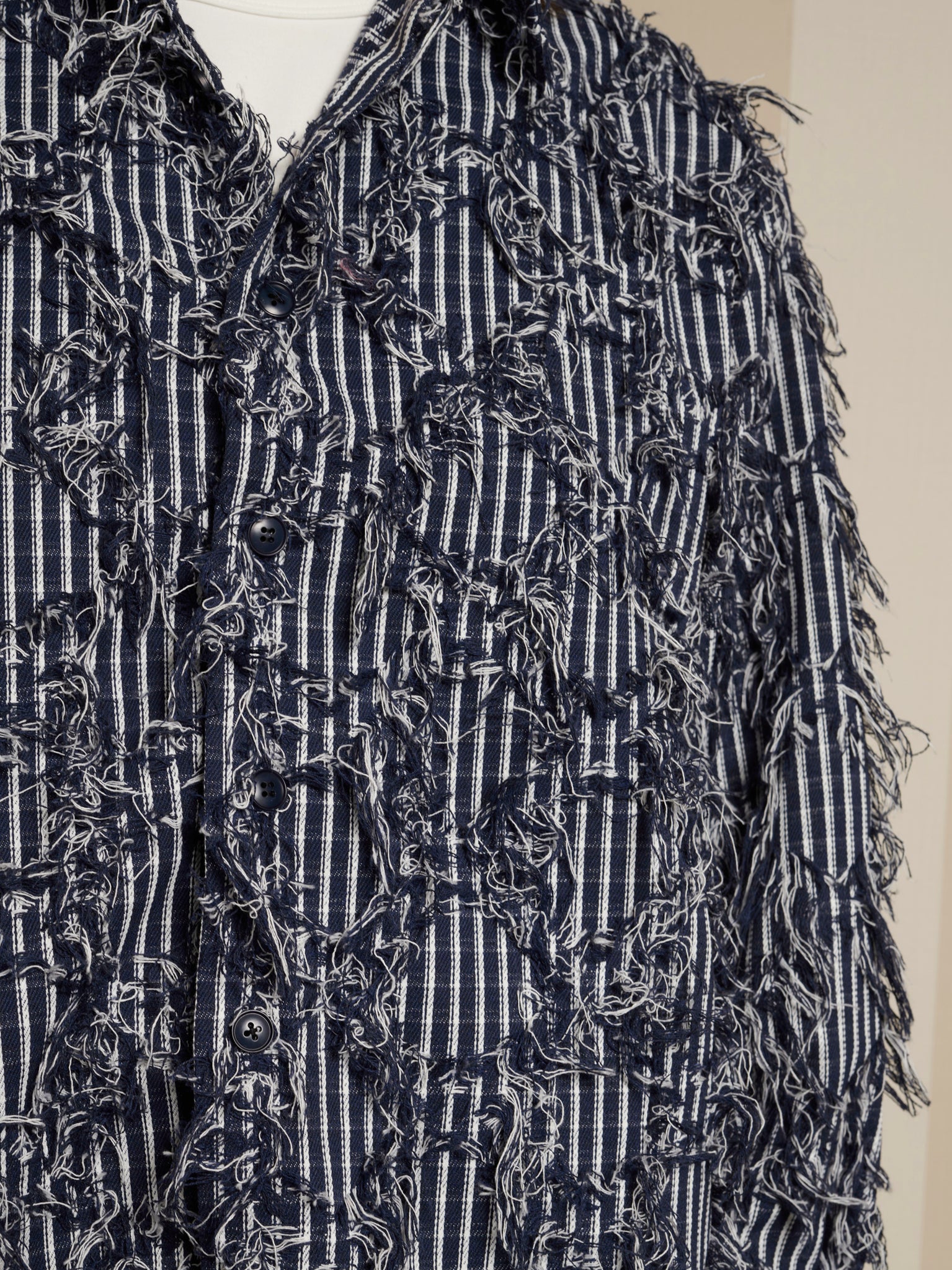 Conrad Frayed Denim Overshirt | Color_Navy | No_32SM02BLM170NVY_NAVY【SISTER JANE_シスタージェーン】