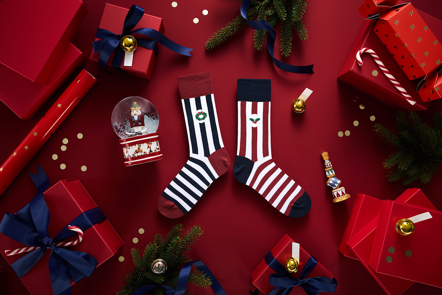 reguler socks / CLASSY XMAS【many mornings メニ―モーニングス】【ネコポス選択可能】