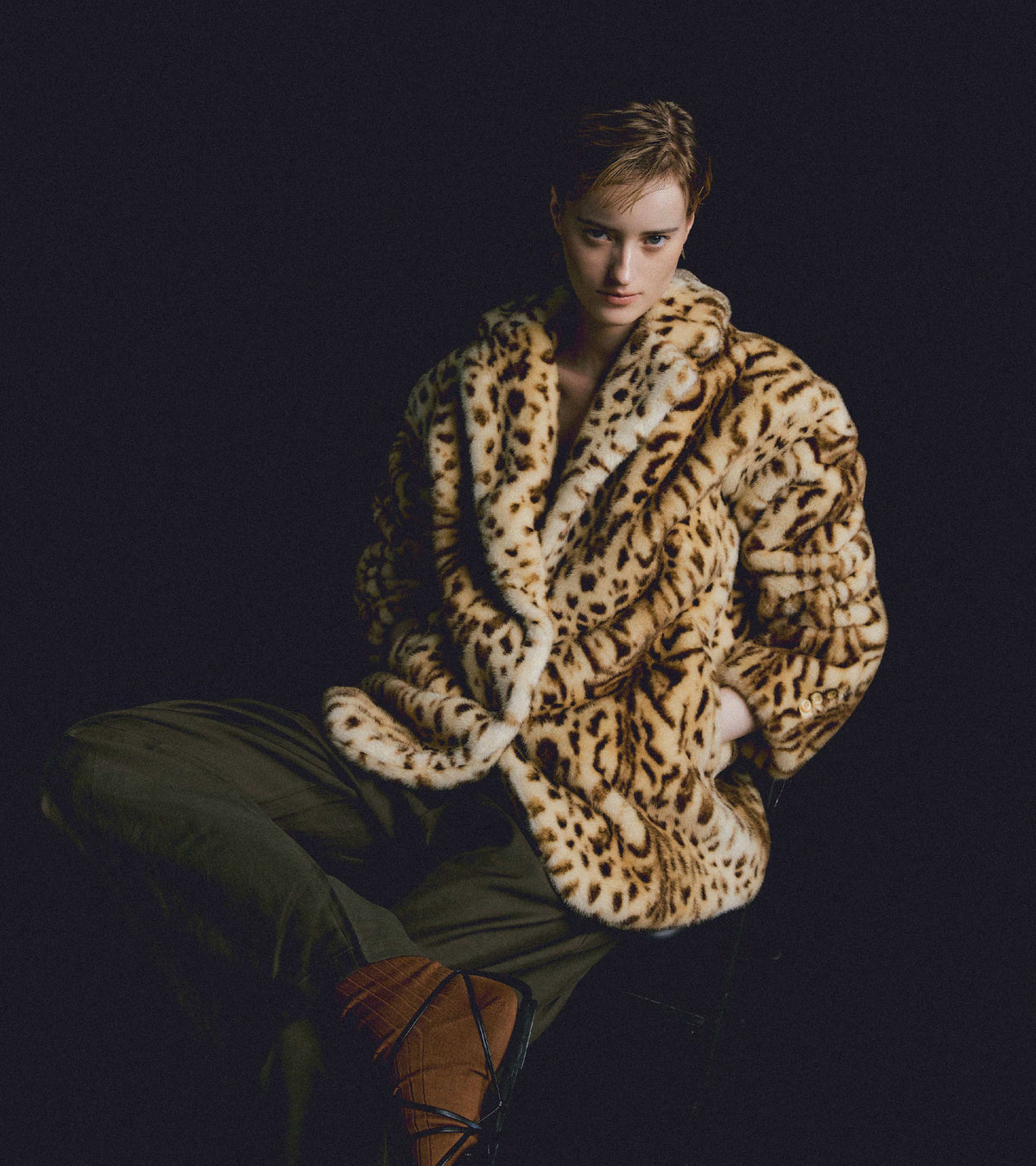 MICK Leopard Faux Fur Blazer Jacket – Leopard | MOLLIOLLI