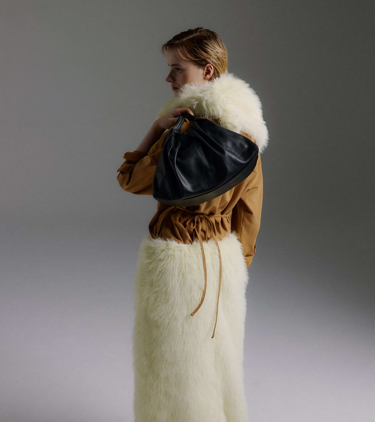 ORLA Faux Fur Pull-Through Balaclava – Light Yellow | MOLLIOLLI