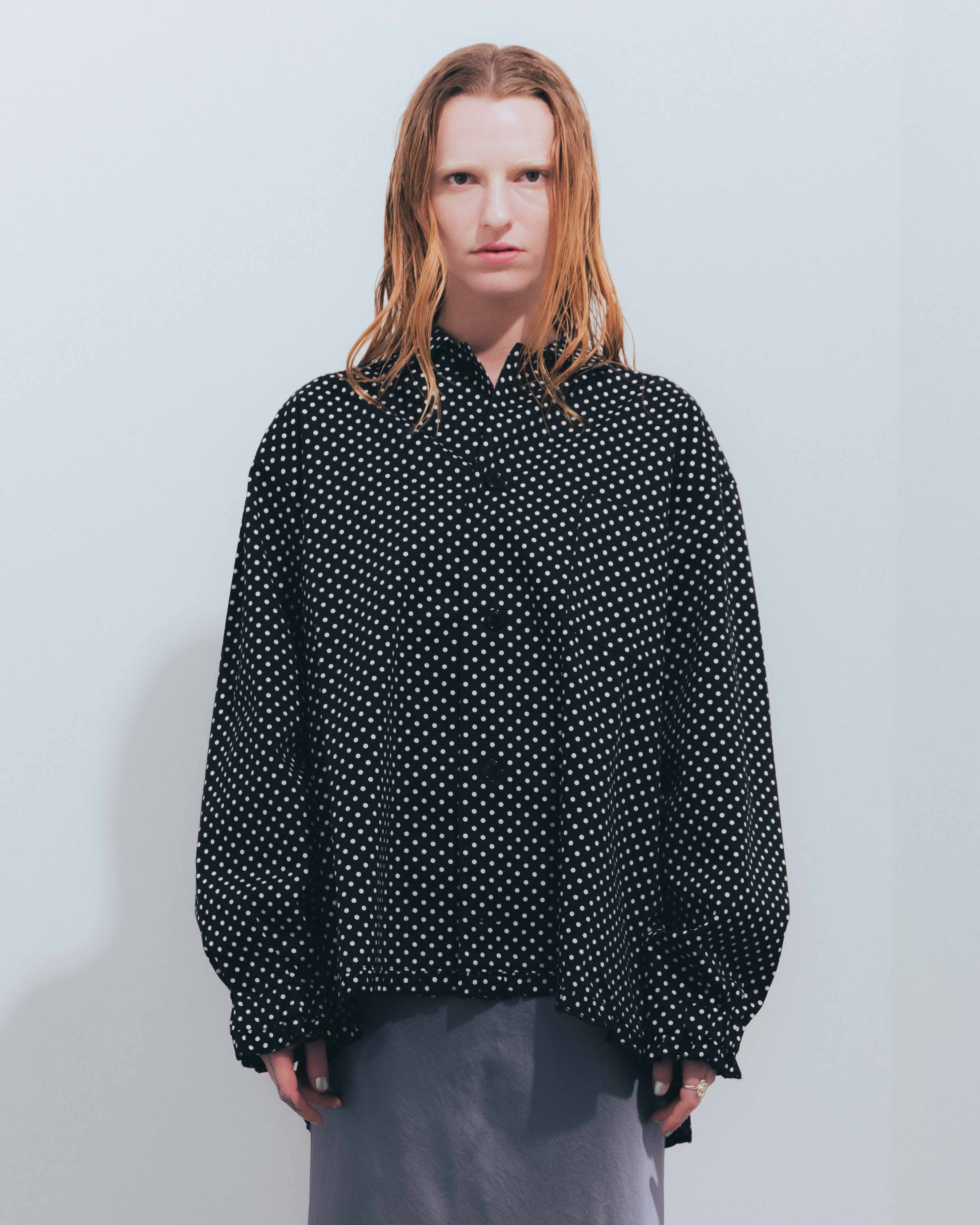 Dot Gather shirt – Black | NICK GEAR | 入荷予定アイテム