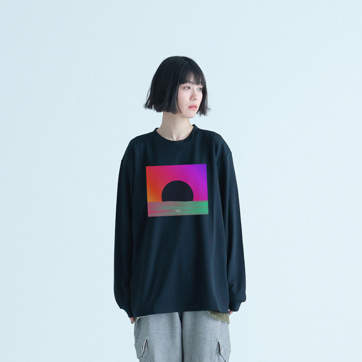 No:NV23AW-13Ab | Name:Dry Comfort L/S Tee/SUNSET | Color:Black【NEYVOR_ネイバー】