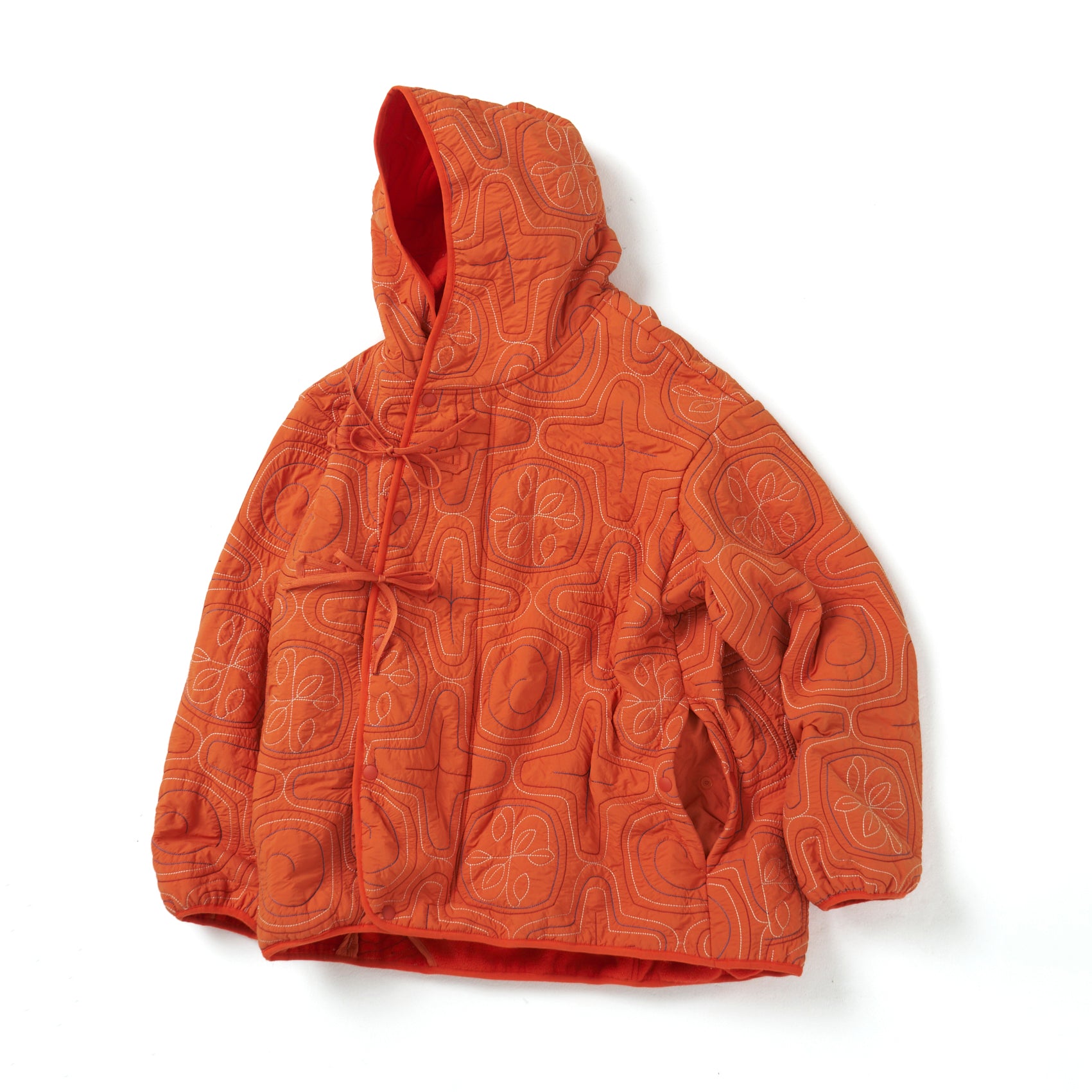 AINU Quilting Hoodie – Orange | NORBIT | 入荷予定アイテム