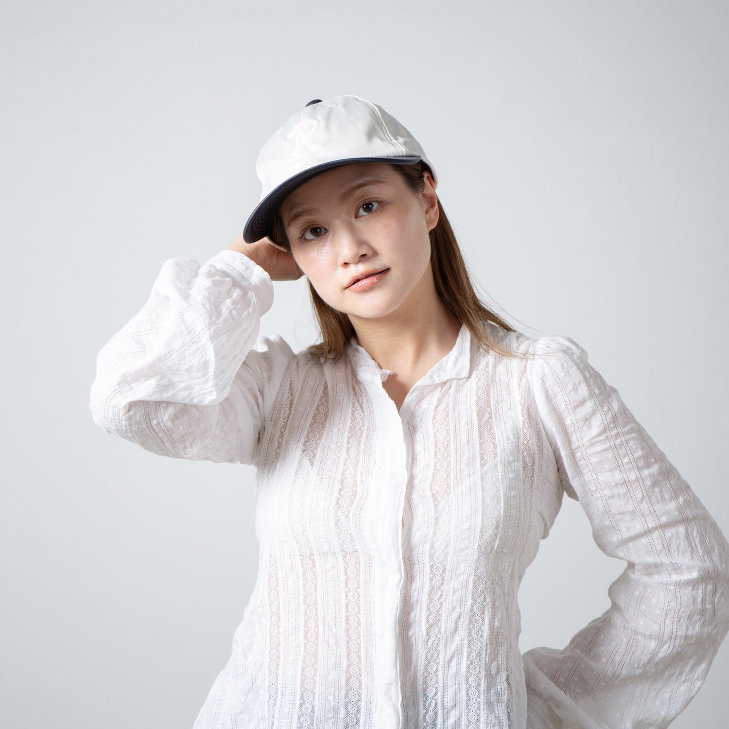 Satin B.B.CAP | Color_Ivory×Navy | No_RL-26-043W_Ivory×Navy【RACAL_ラカル】【入荷予定アイテム・入荷連絡可能】