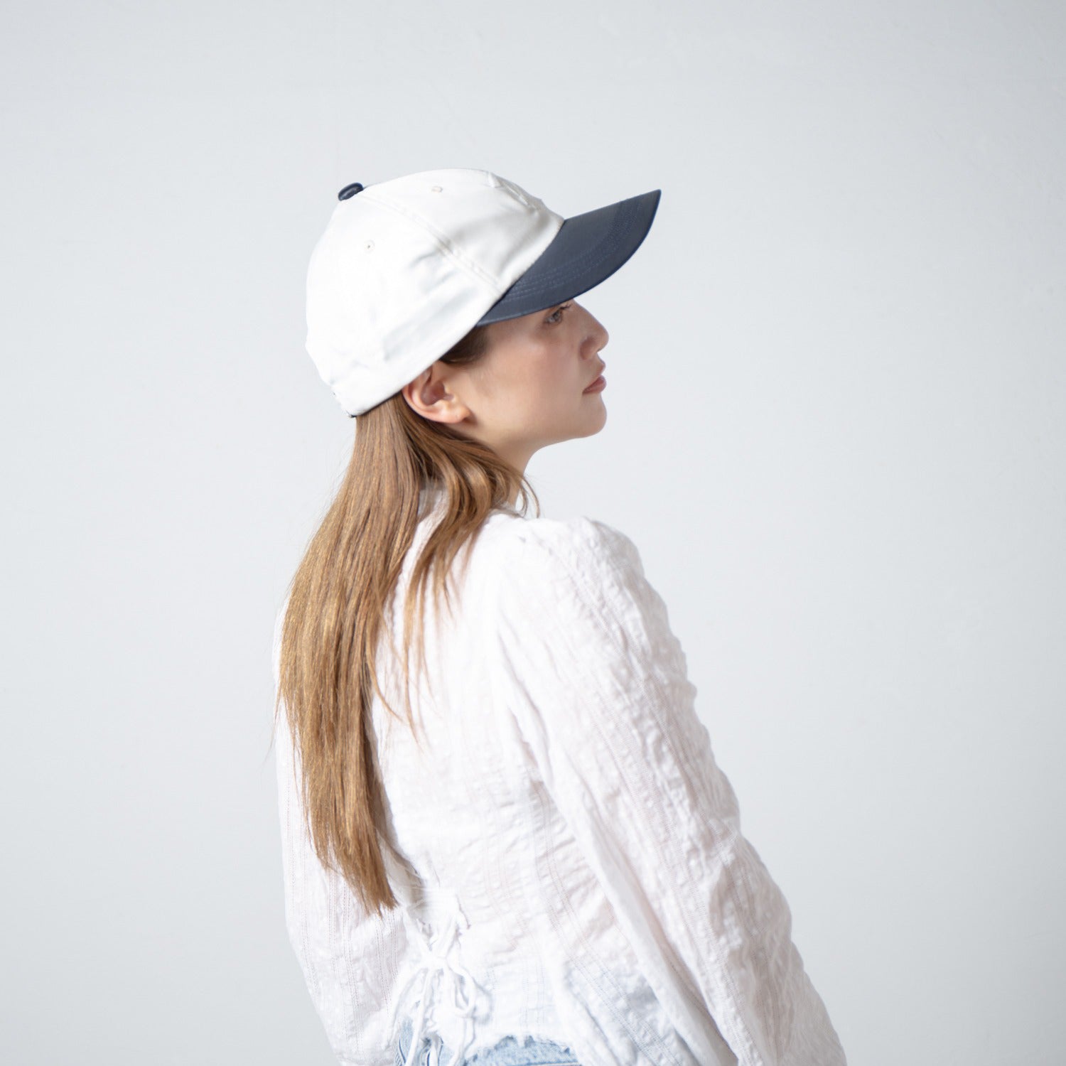 Satin B.B.CAP | Color_Ivory×Navy | No_RL-26-043W_Ivory×Navy【RACAL_ラカル】【入荷予定アイテム・入荷連絡可能】