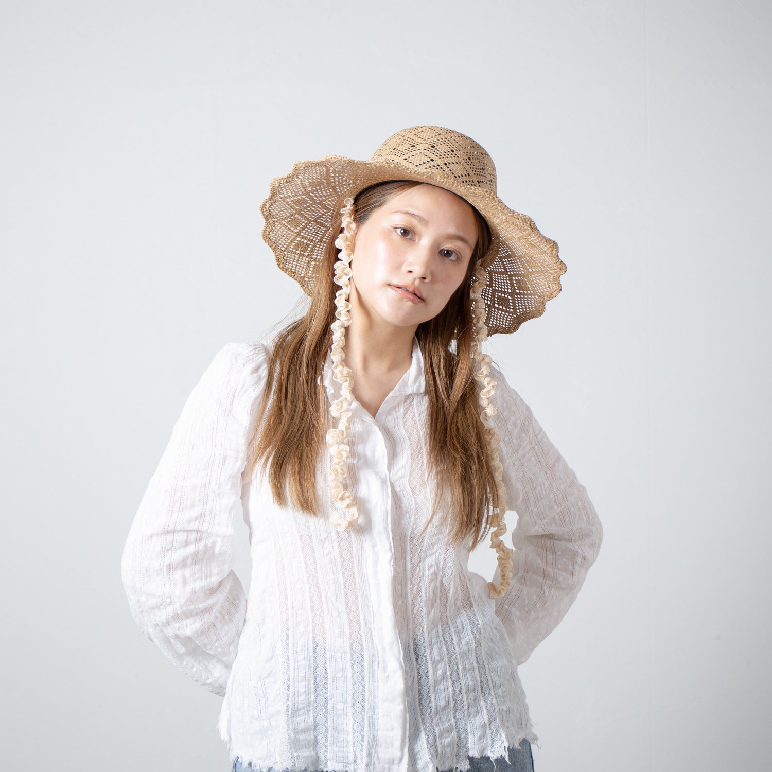 Kampi Lace Wave Hat | Color_Natural | No_RL-26-053W_Natural【RACAL_ラカル】【入荷予定アイテム・入荷連絡可能】