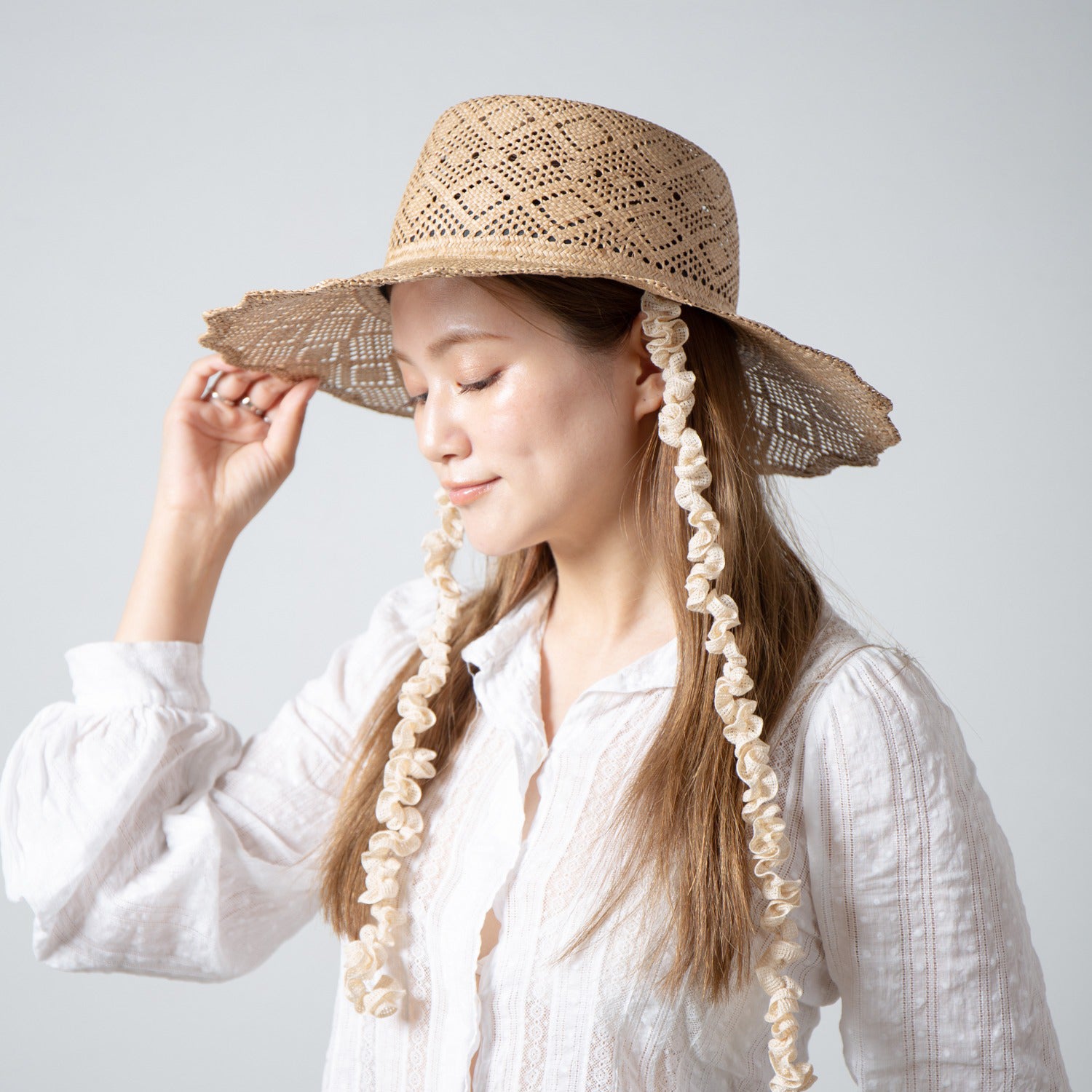 Kampi Lace Wave Hat | Color_Natural | No_RL-26-053W_Natural【RACAL_ラカル】【入荷予定アイテム・入荷連絡可能】
