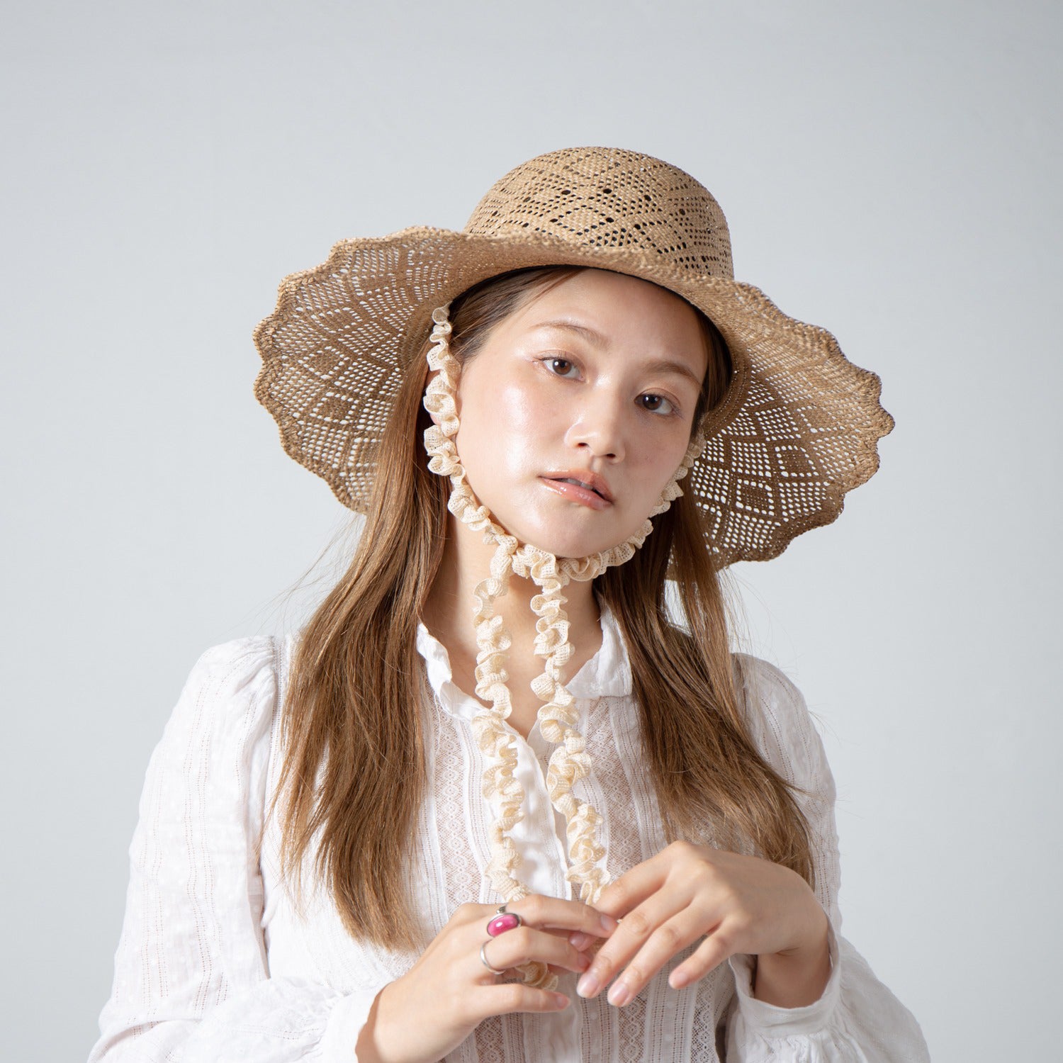 Kampi Lace Wave Hat | Color_Natural | No_RL-26-053W_Natural【RACAL_ラカル】【入荷予定アイテム・入荷連絡可能】