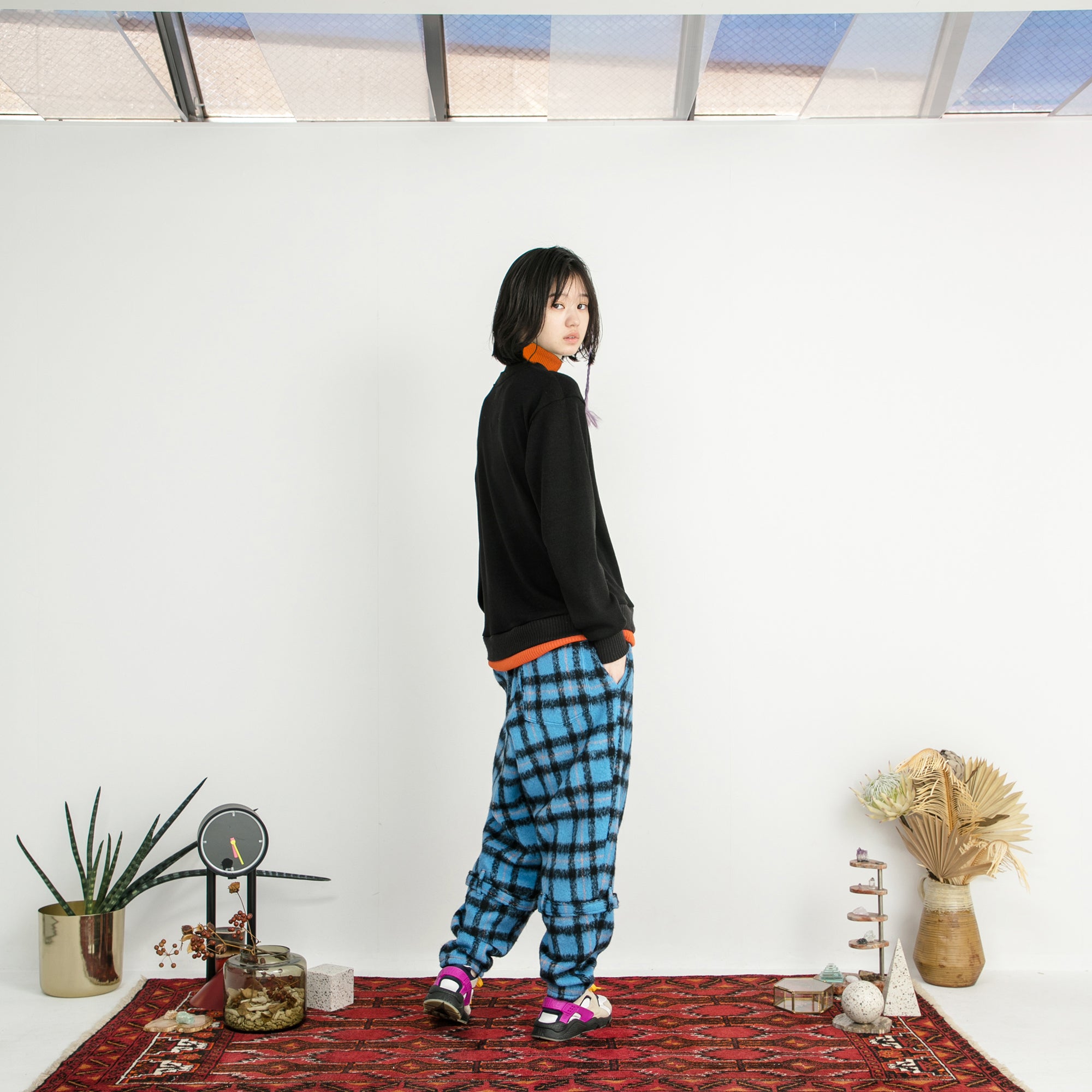 No:SF24AW-07_BLUE | Name:Wool Shaggy Bontage Pants | Color:Blue【STOF_ストフ】【入荷予定アイテム・入荷連絡可能】