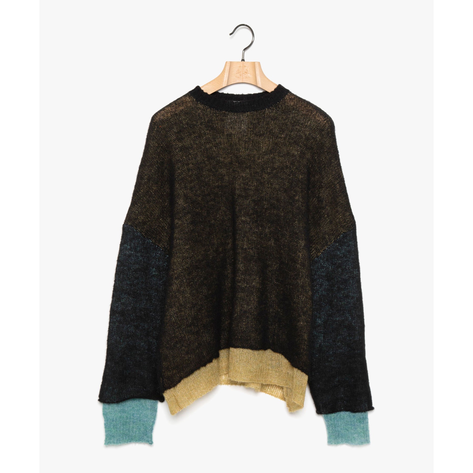 No:SF24AW-11_BLACK | Name:Mohair Color Layer Knit Sweater | Color:Black【STOF_ストフ】【入荷予定アイテム・入荷連絡可能】