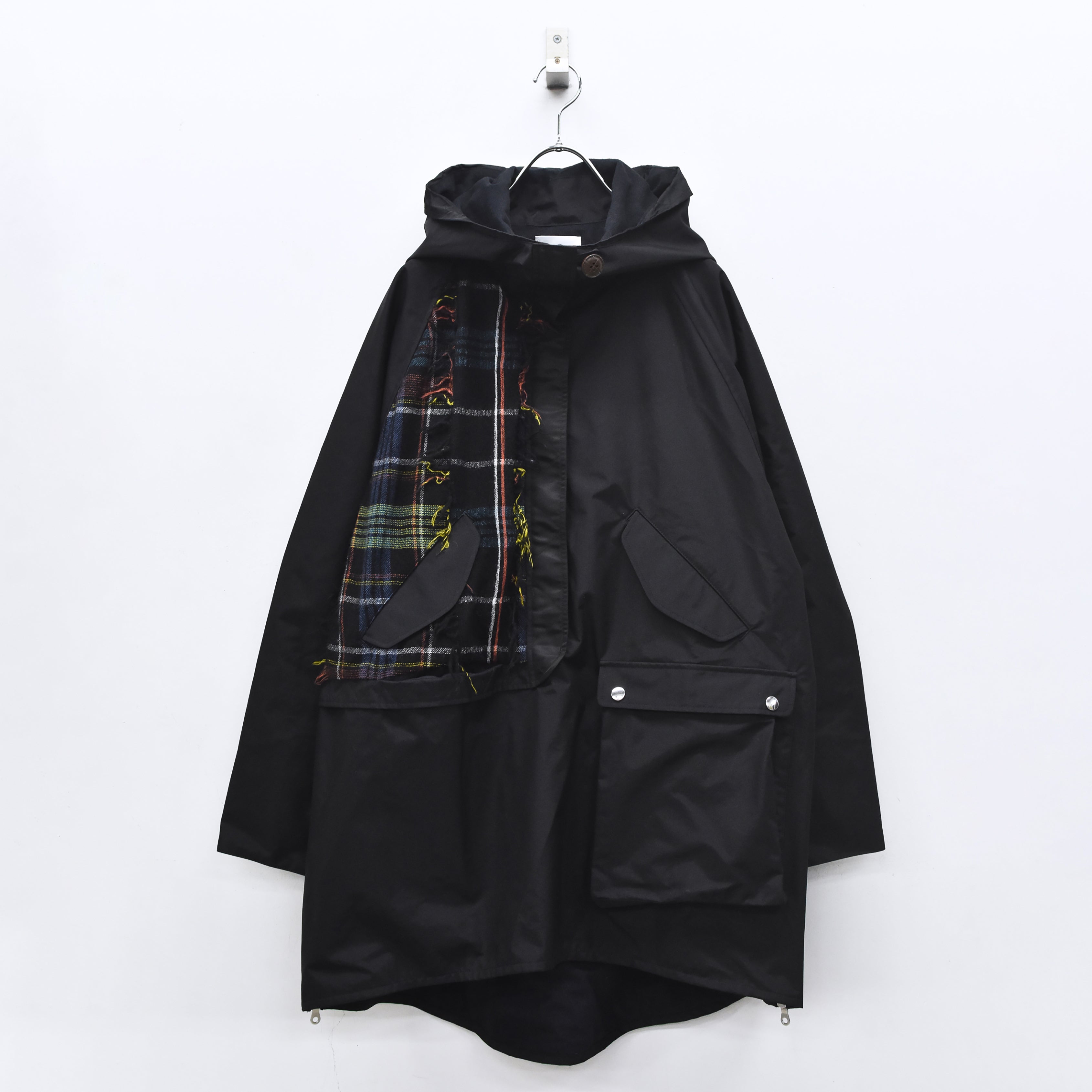 FRINGE WOOL MIX PULLOVER COAT | Color_Black | No_sf25aw-01_black【STOF_ストフ】【入荷予定アイテム・入荷連絡可能】