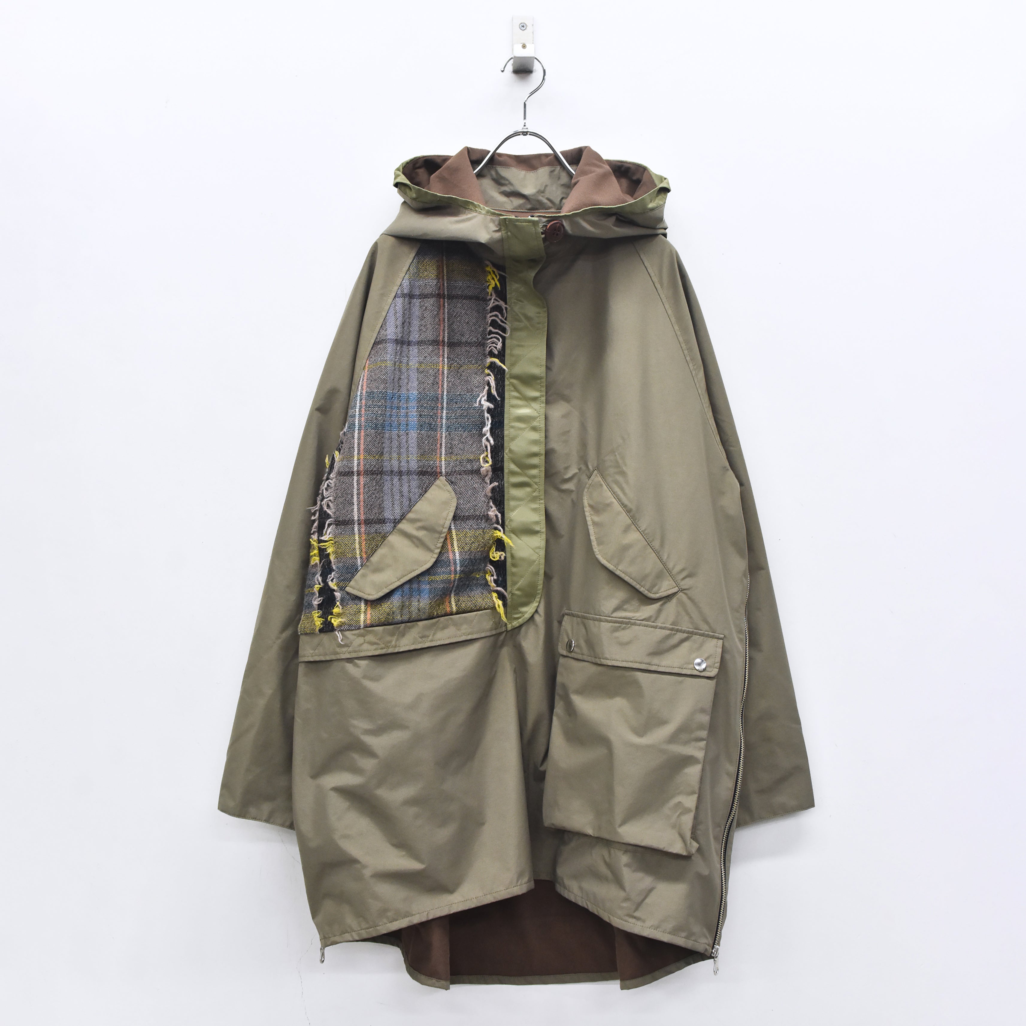 FRINGE WOOL MIX PULLOVER COAT | Color_Khaki | No_sf25aw-01_khaki【STOF_ストフ】【入荷予定アイテム・入荷連絡可能】