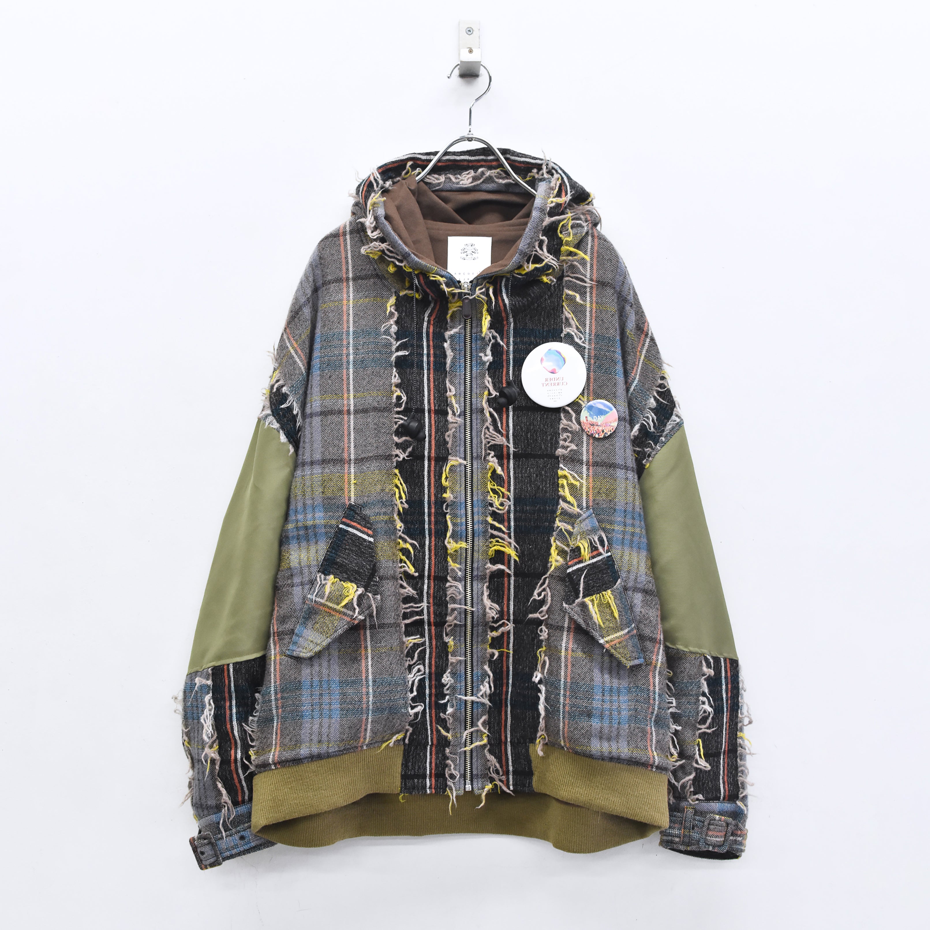 FRINGE WOOL MIX HOODED BLOUSON | Color_Beige | No_sf25aw-02_beige【STOF_ストフ】【入荷予定アイテム・入荷連絡可能】