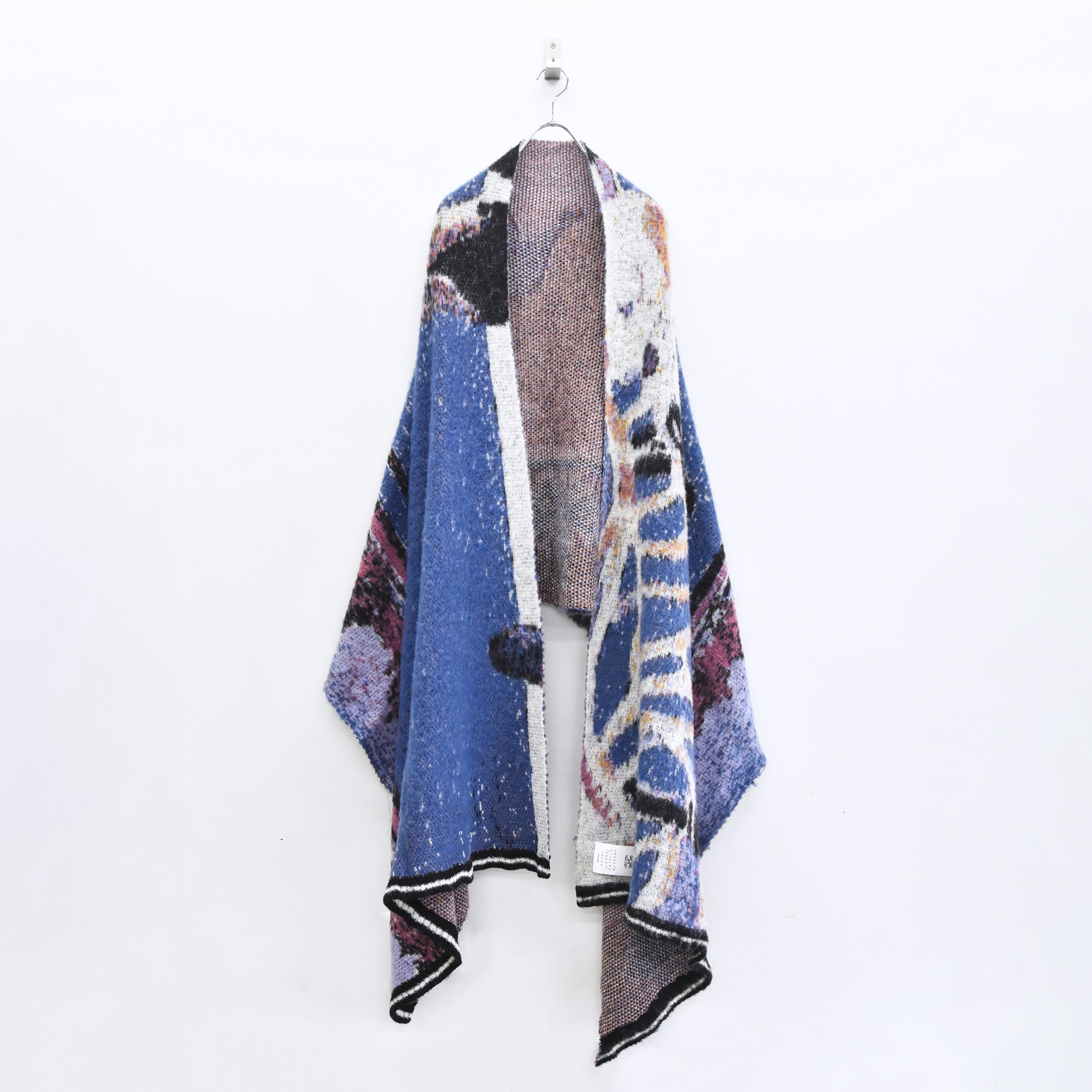 STARS MOHAIR KNIT BLANKET STOLE | Color_Blue | No_sf25aw-12_blue【STOF_ストフ】【入荷予定アイテム・入荷連絡可能】