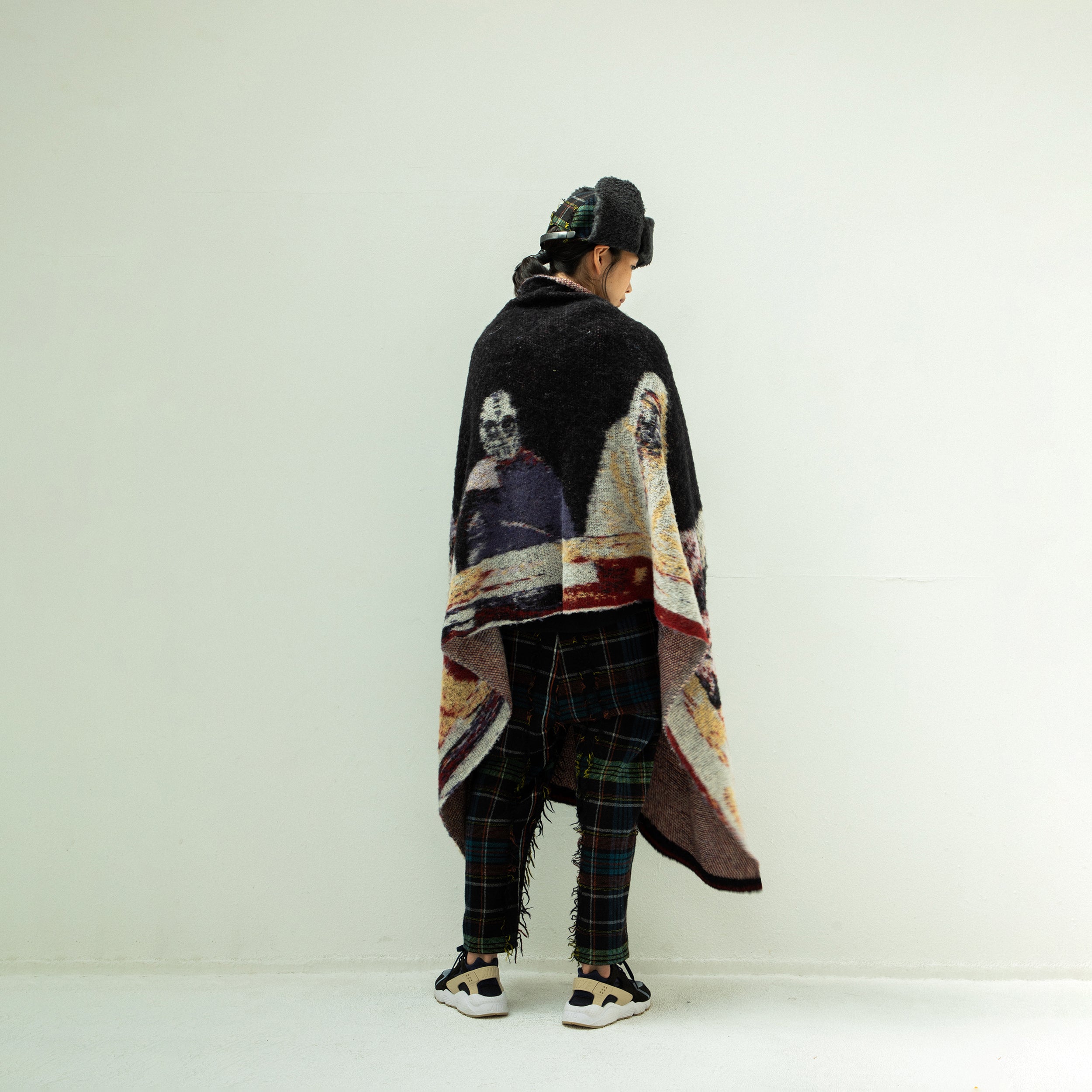 STARS MOHAIR KNIT BLANKET STOLE | Color_Black | No_sf25aw-12_black【STOF_ストフ】【入荷予定アイテム・入荷連絡可能】
