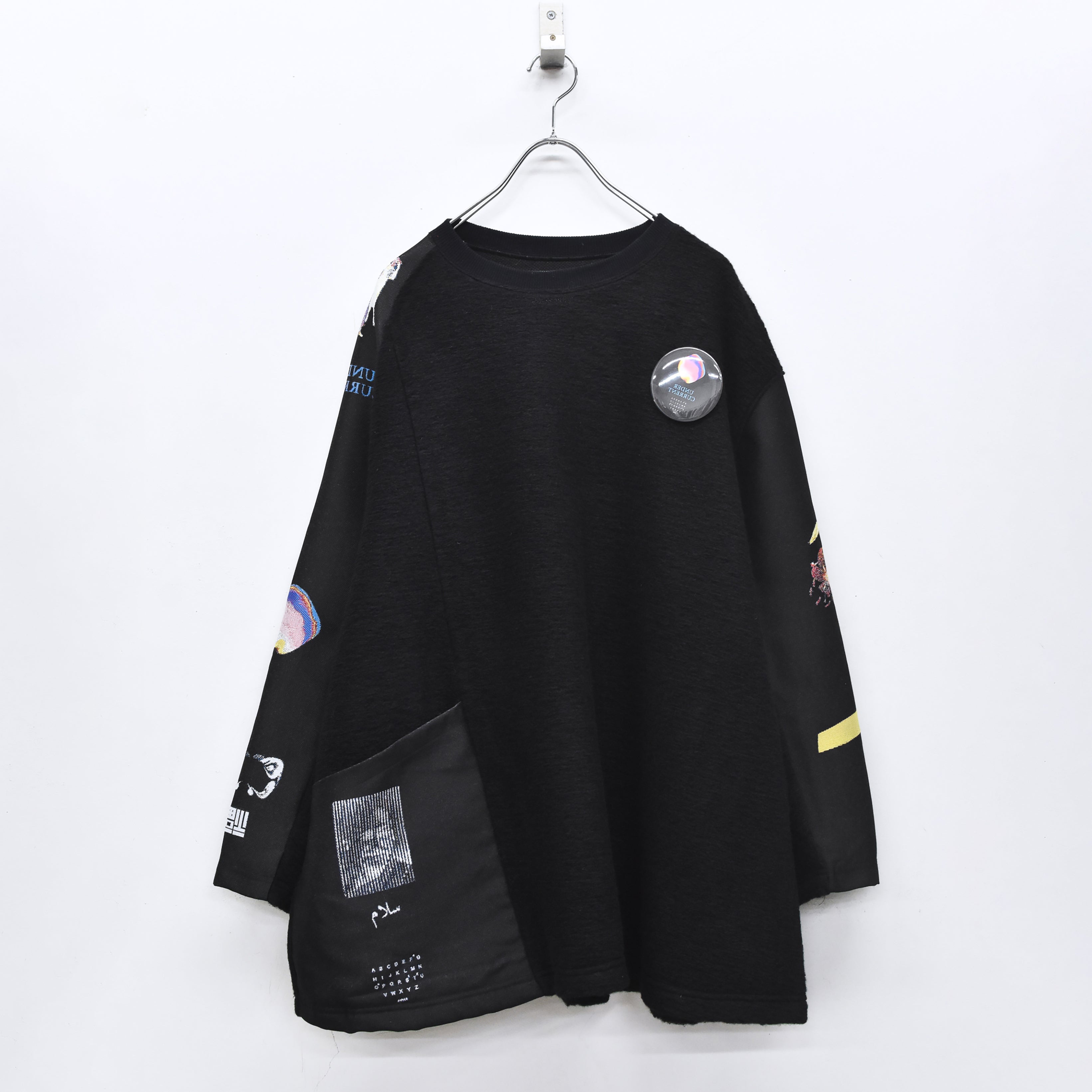 FLAGMENTS MIX PULLOVER | Color_Black | No_sf25aw-17_black【STOF_ストフ】【入荷予定アイテム・入荷連絡可能】