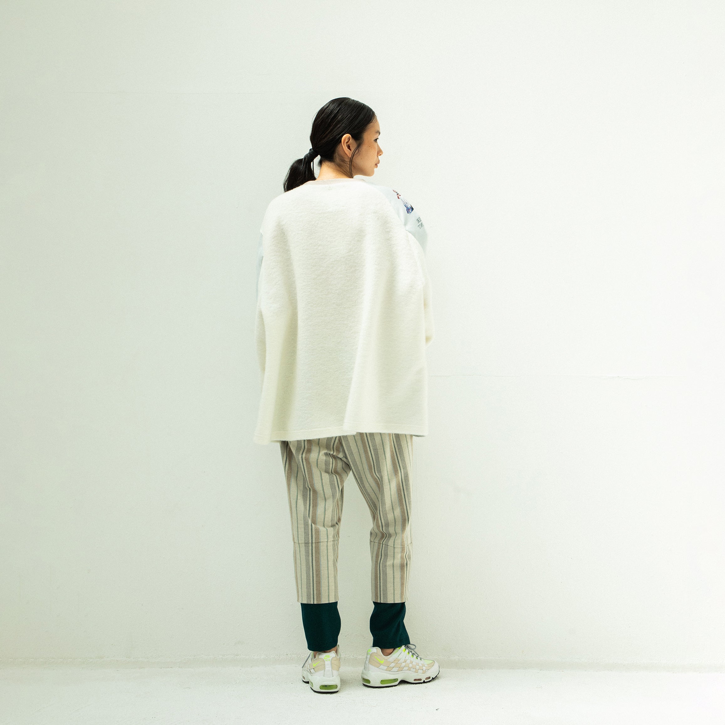FLAGMENTS MIX PULLOVER | Color_White | No_sf25aw-17_white【STOF_ストフ】【入荷予定アイテム・入荷連絡可能】