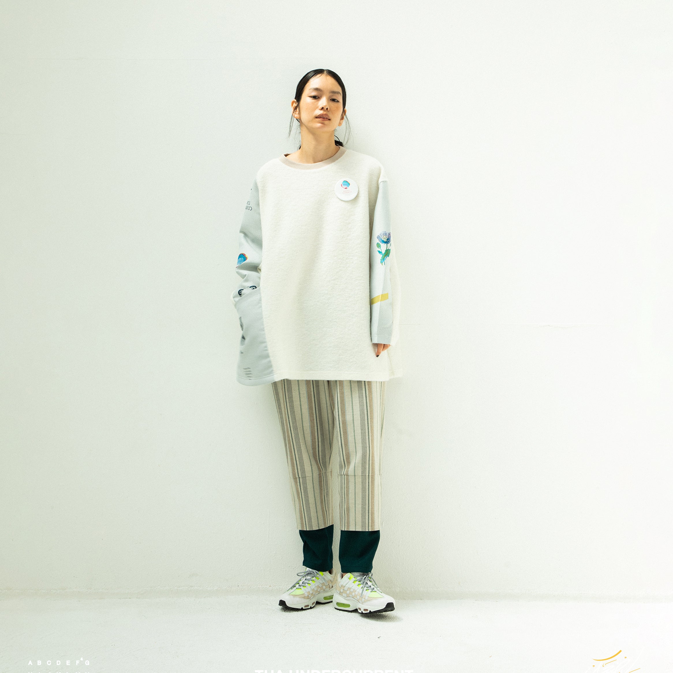 FLAGMENTS MIX PULLOVER | Color_White | No_sf25aw-17_white【STOF_ストフ】【入荷予定アイテム・入荷連絡可能】