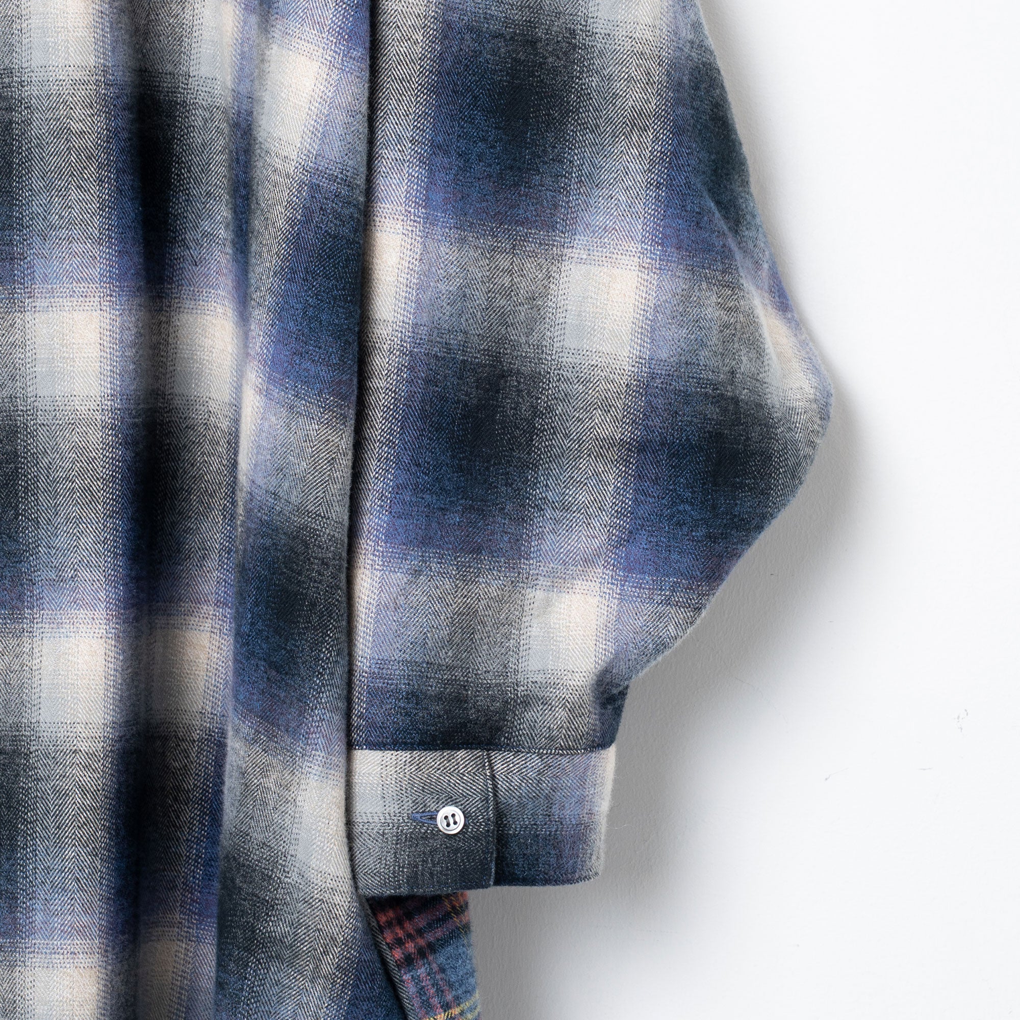 Half flannel check big shirt – Blue | STOF | 入荷予定アイテム