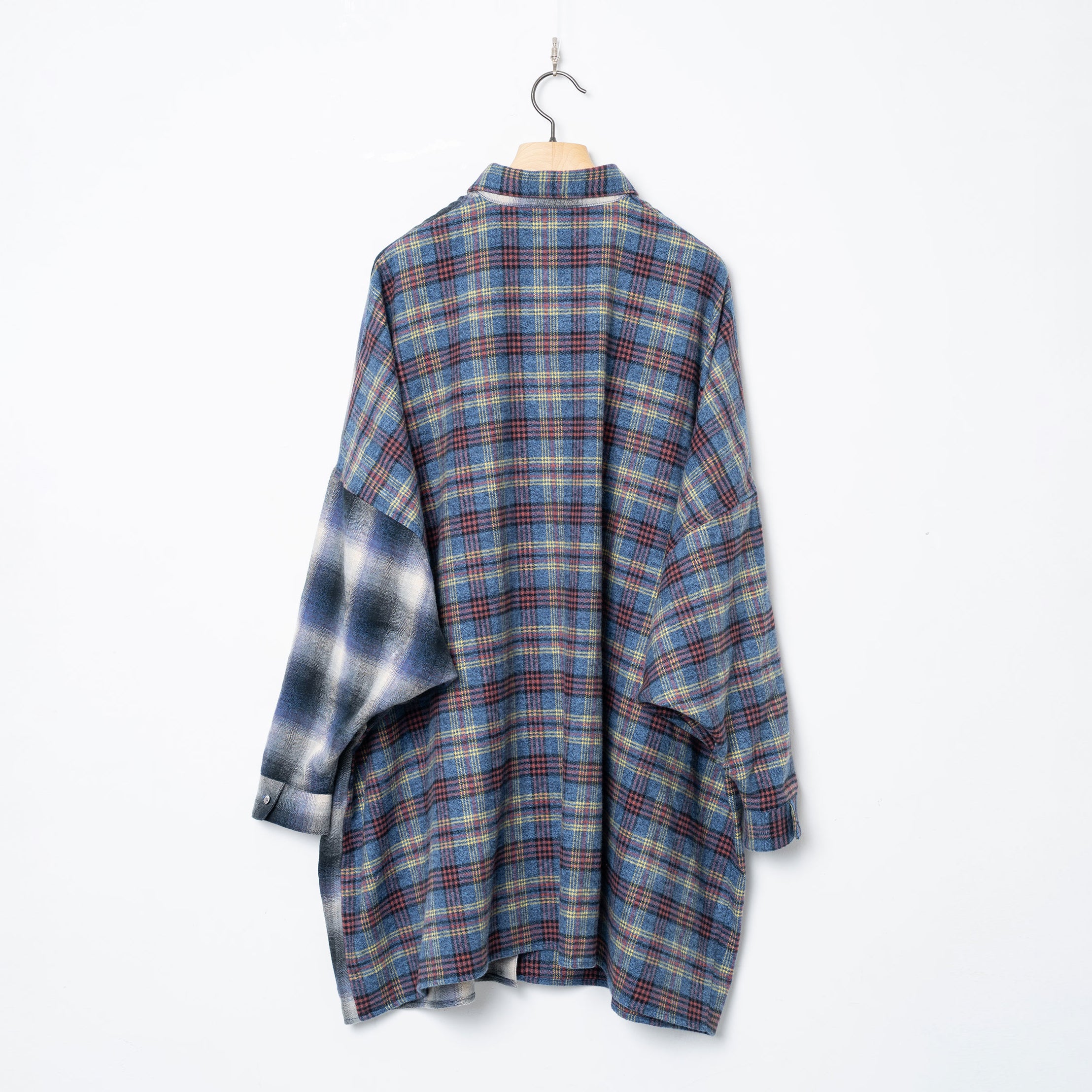 Half flannel check big shirt – Blue | STOF | 入荷予定アイテム