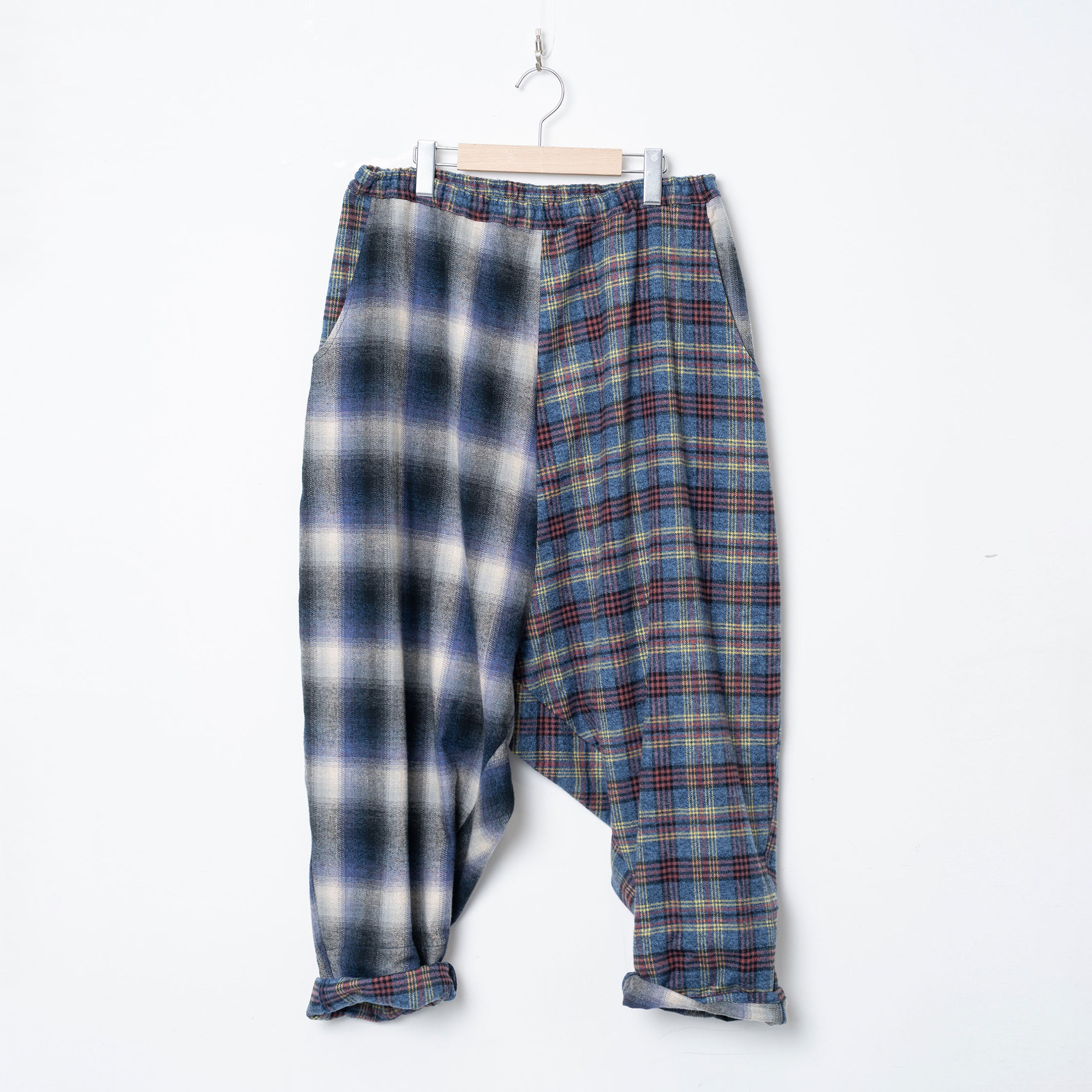 Half flannel check Wide Pants – Blue | STOF | 入荷予定アイテム