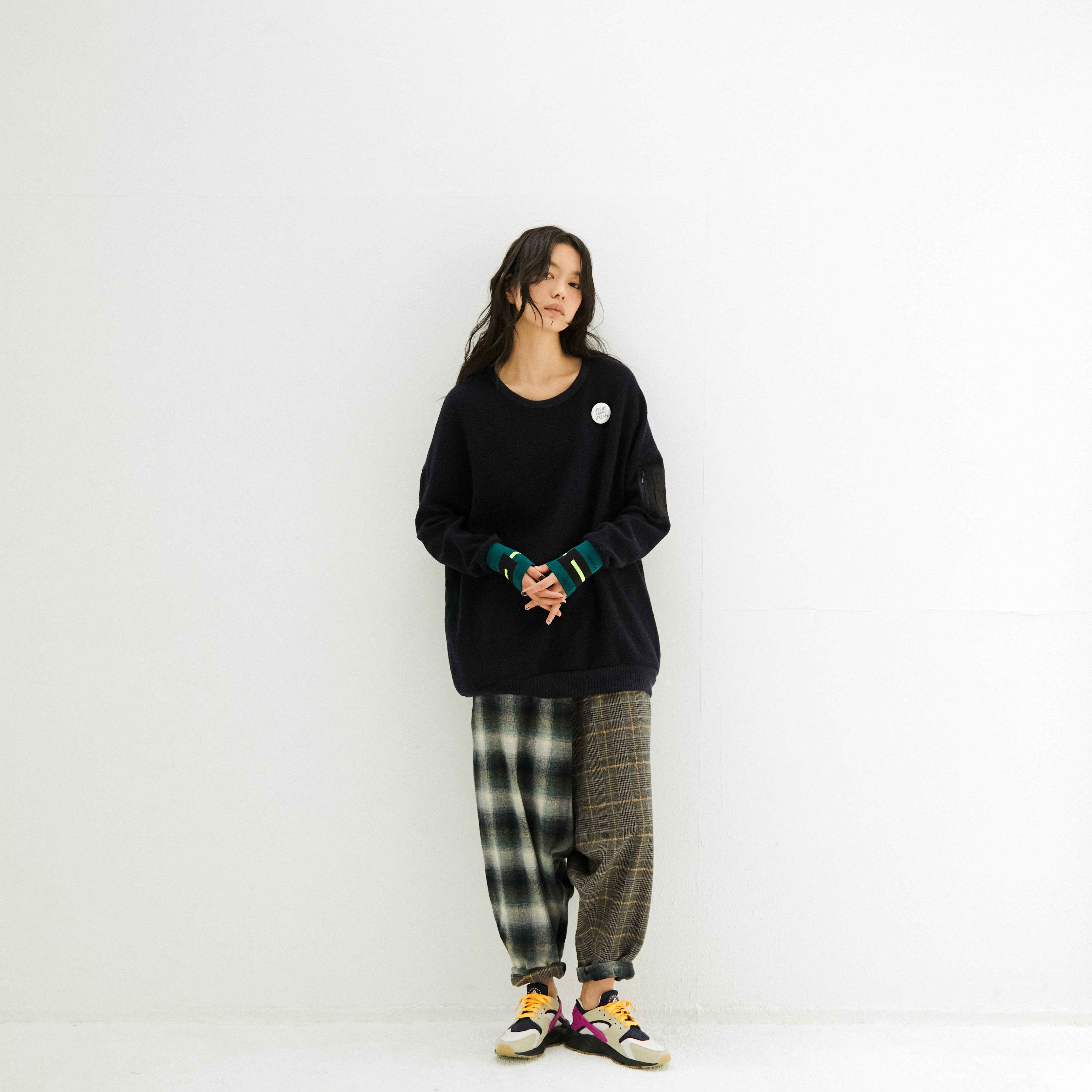 Half flannel check Wide Pants – Grey | STOF | 入荷予定アイテム