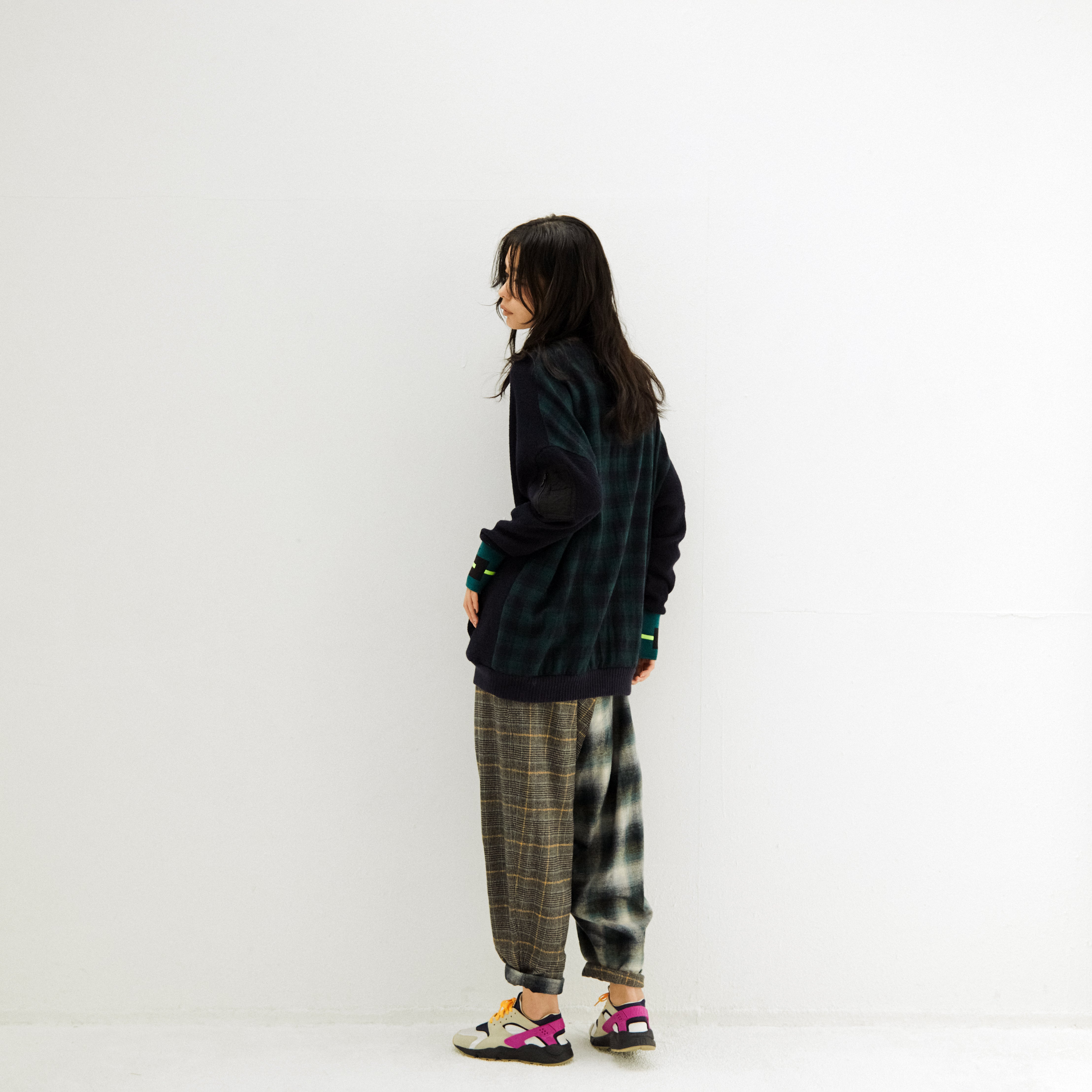 Half flannel check Wide Pants – Grey | STOF | 入荷予定アイテム