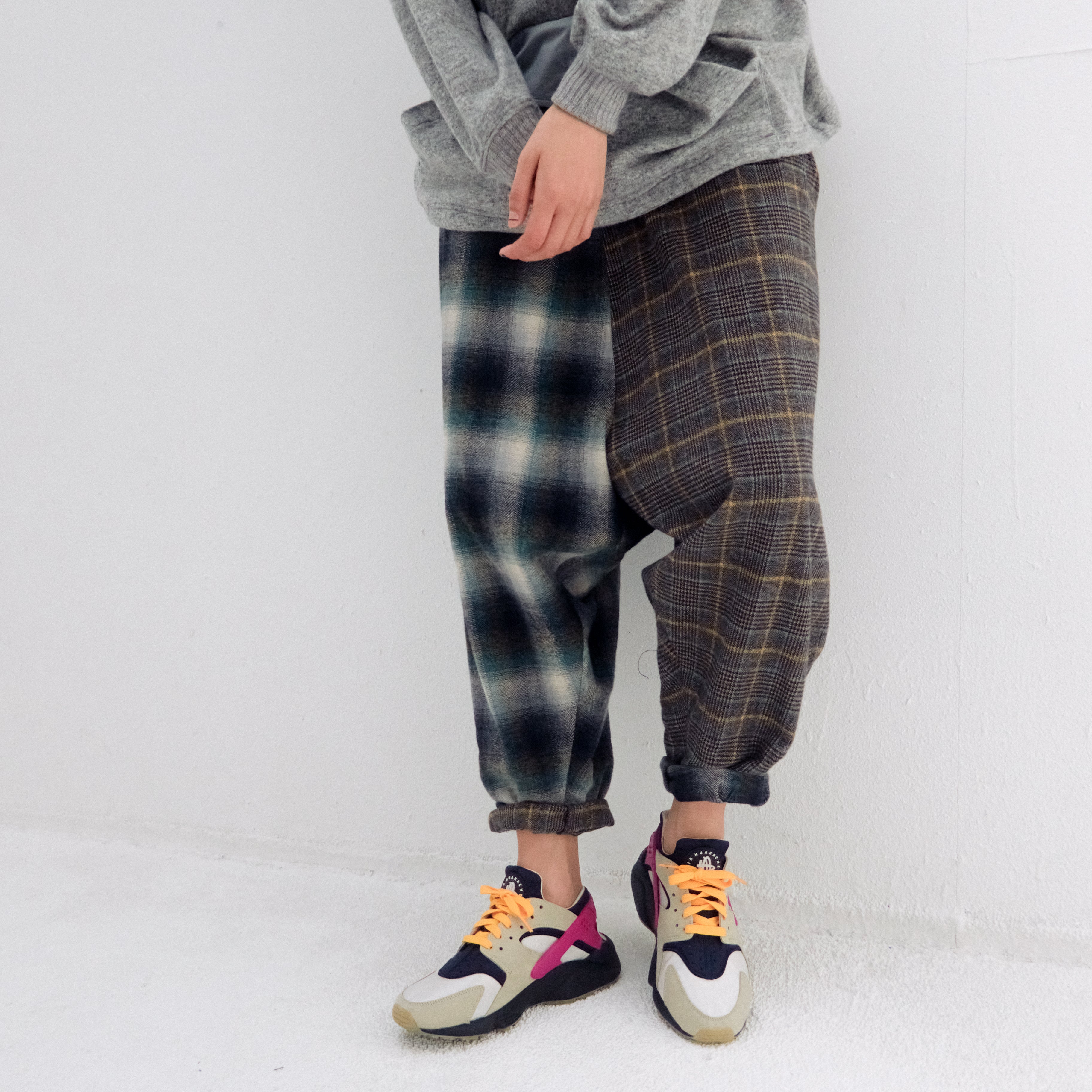 Half flannel check Wide Pants – Grey | STOF | 入荷予定アイテム