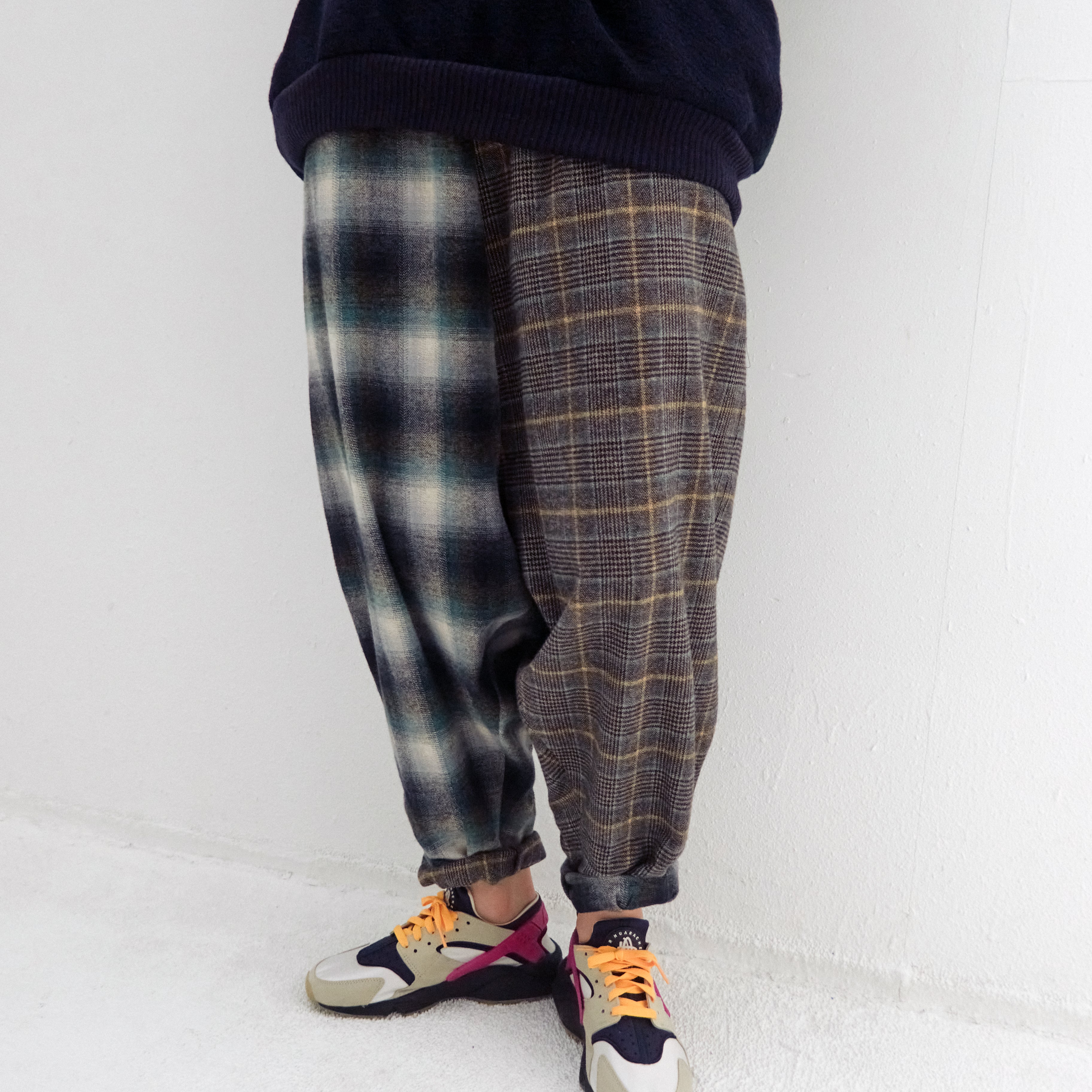 Half flannel check Wide Pants – Grey | STOF | 入荷予定アイテム