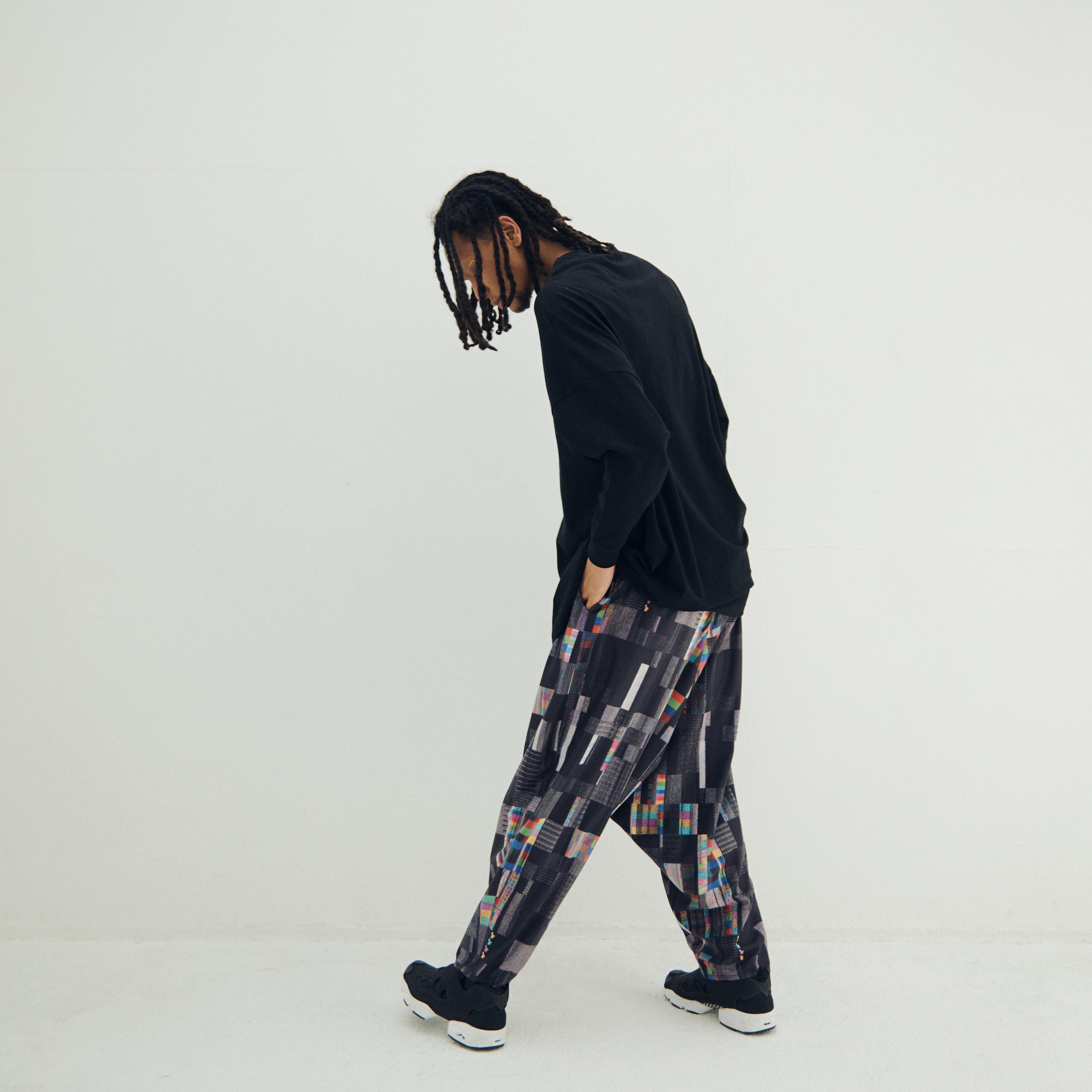 Glitchcheck Wide Pants – Black | STOF | 入荷予定アイテム