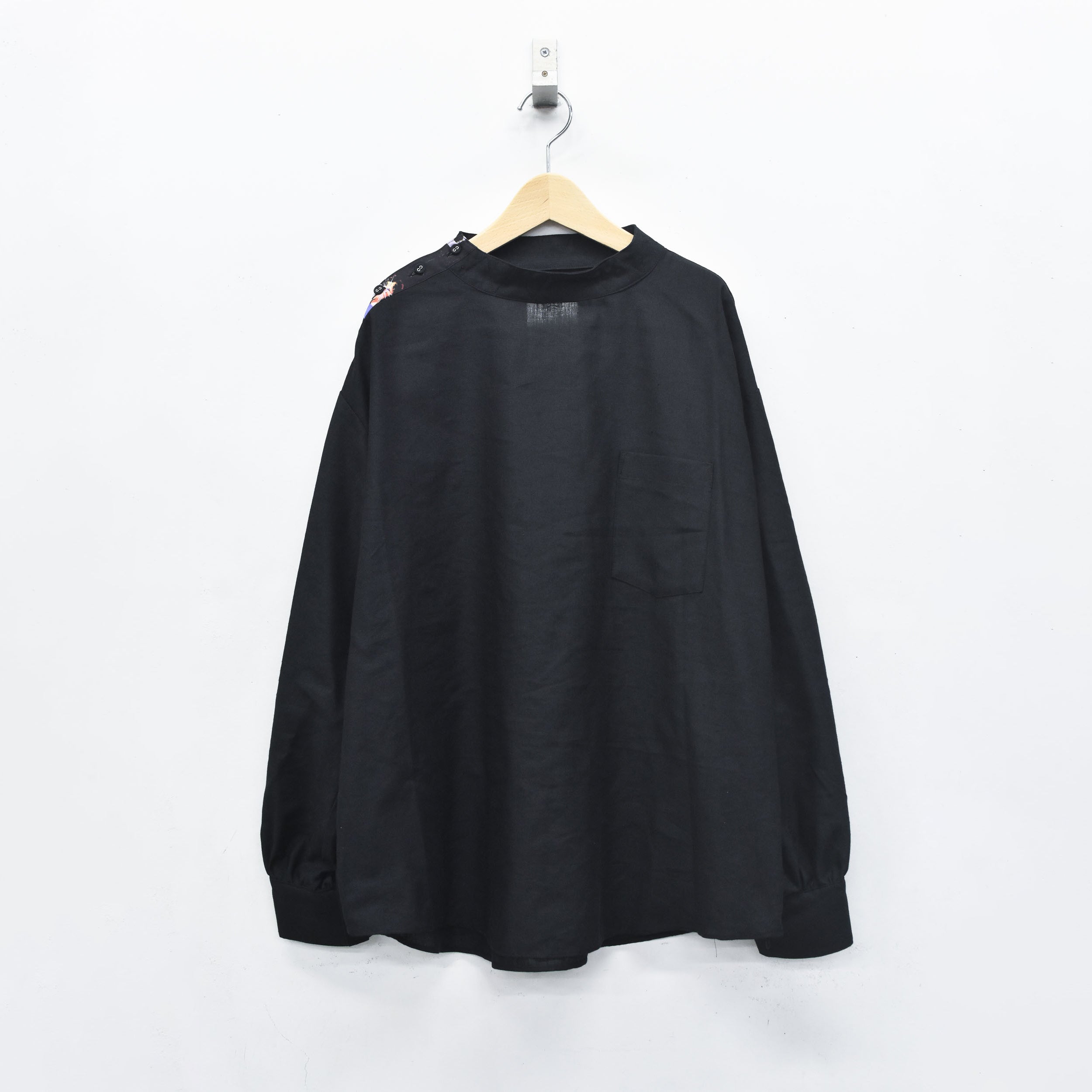 PEDESTRIAN STAND COLLAR SHIRT | Color_Black | No_SF26SS-02_Black【STOF_ストフ】【入荷予定アイテム・入荷連絡可能】