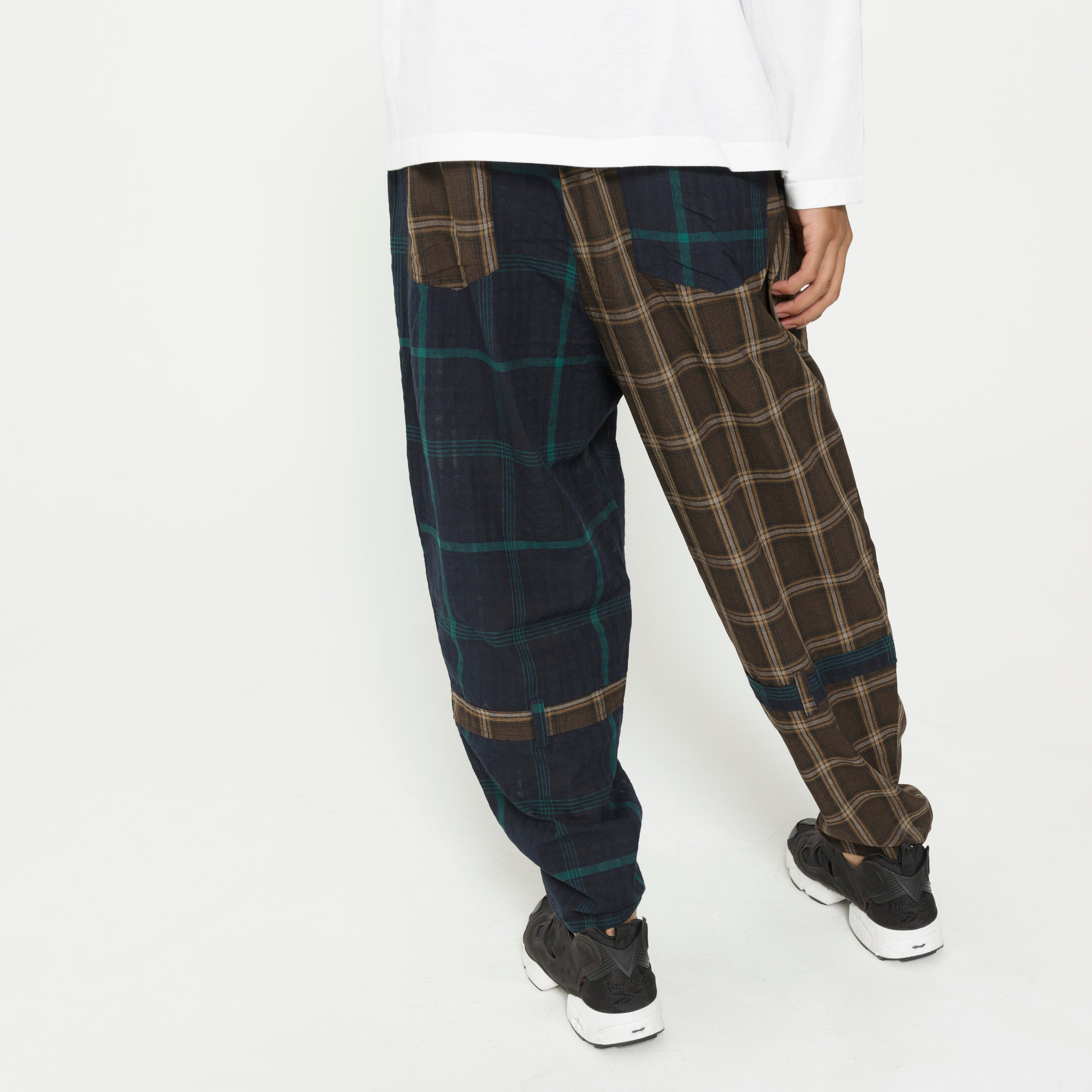 MIX CHECK BONTAGE PANTS | Color_Black | No_SF26SS-16_Black【STOF_ストフ】【入荷予定アイテム・入荷連絡可能】